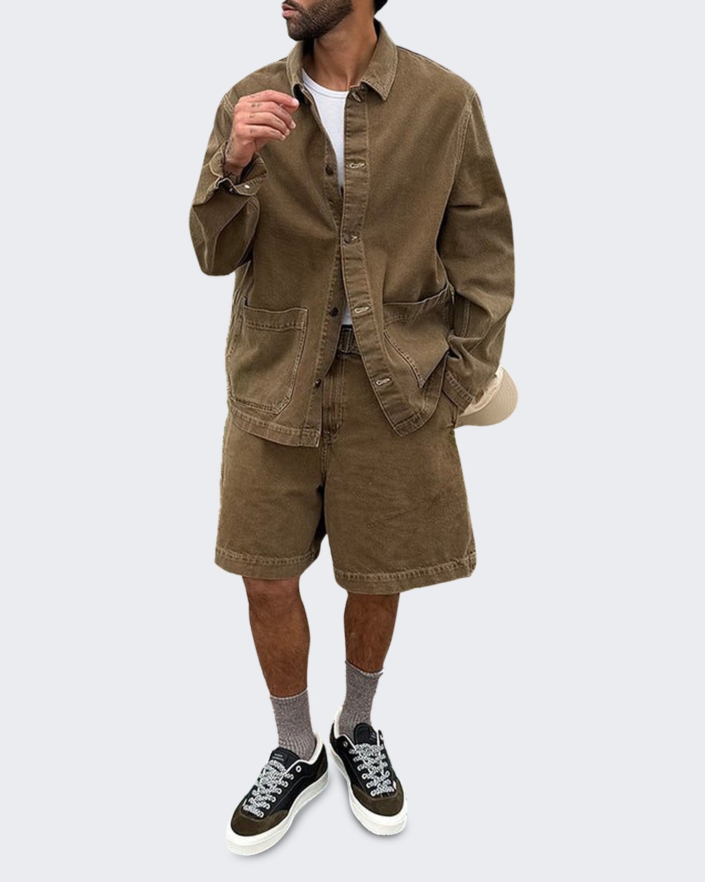 Mason Garments Heren Leren sneaker met klassiek design Groen - Eleganza.nl