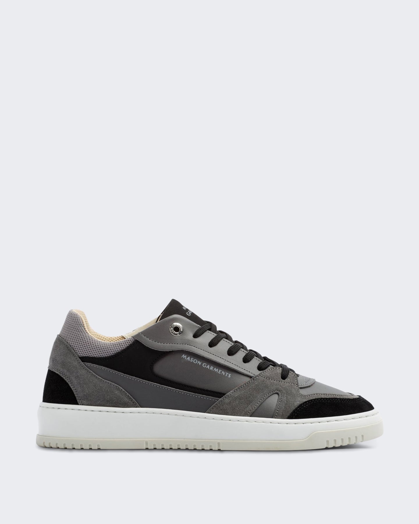 Mason Garments Heren Leren sneaker met verfijnd silhouet Grijs - Eleganza.nl