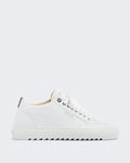 Men's White Leather Sneaker with Contrasting Sole White