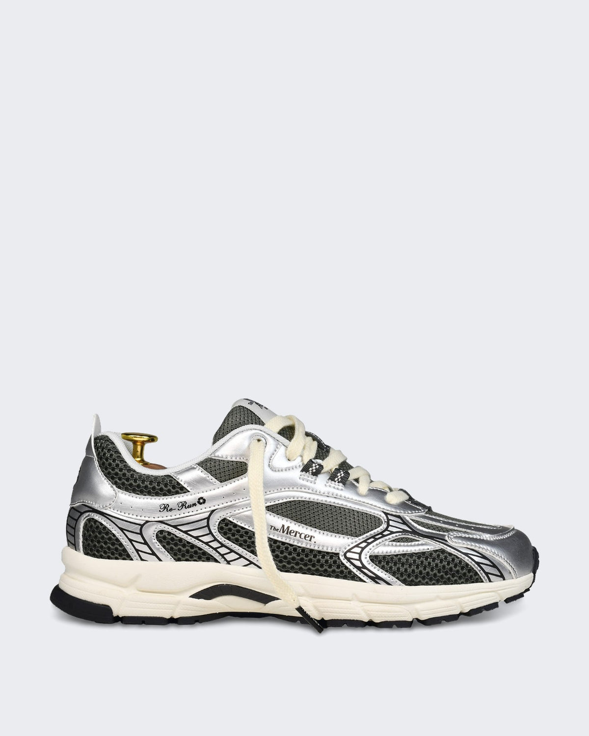 Mercer Unisex Sneaker met scratched zilverdetails Zilver - Eleganza.nl