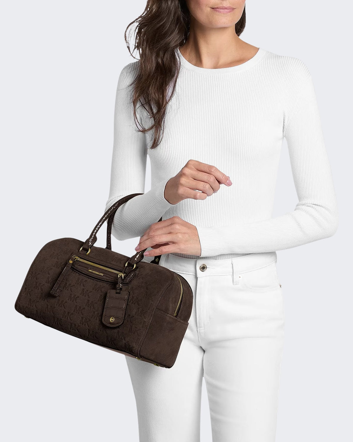 Michael Kors Dames Medium Duffle Satchel Chocolate - Eleganza.nl