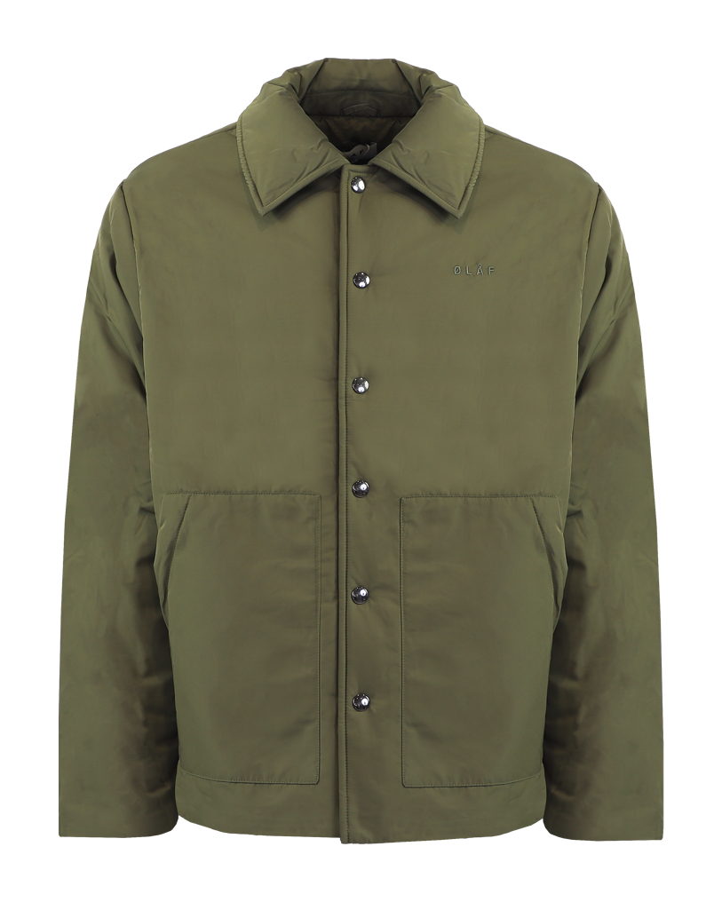 Men Padded Coach Jacket Green