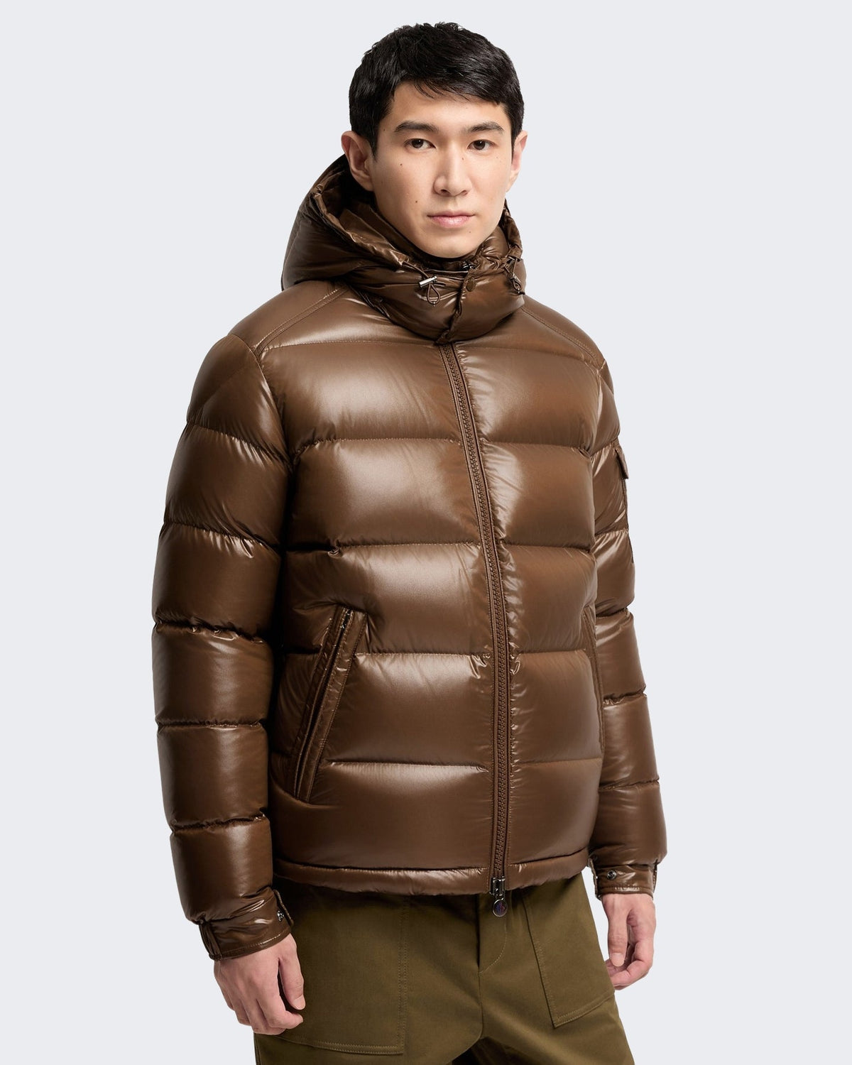 Moncler Heren Moncler_maya Jacket-L20911a53600 68950-Brown Bruin - Eleganza.nl