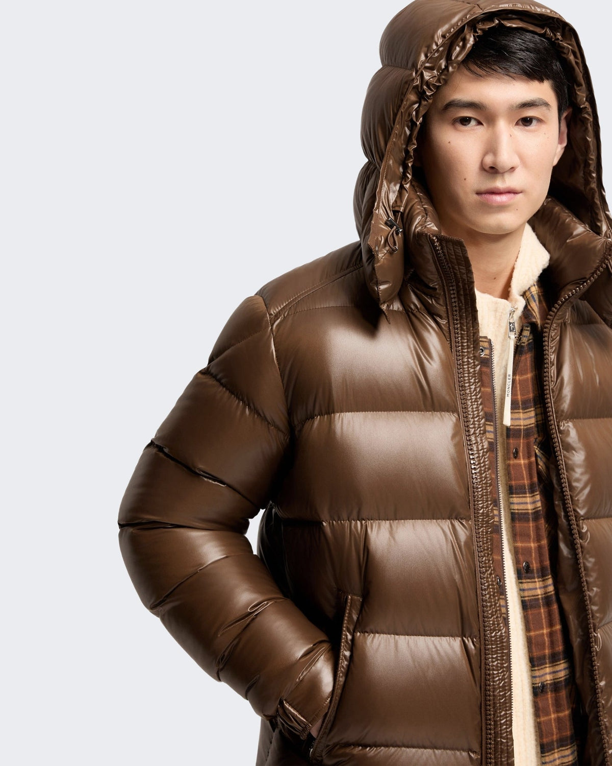 Moncler Heren Moncler_maya Jacket-L20911a53600 68950-Brown Bruin - Eleganza.nl