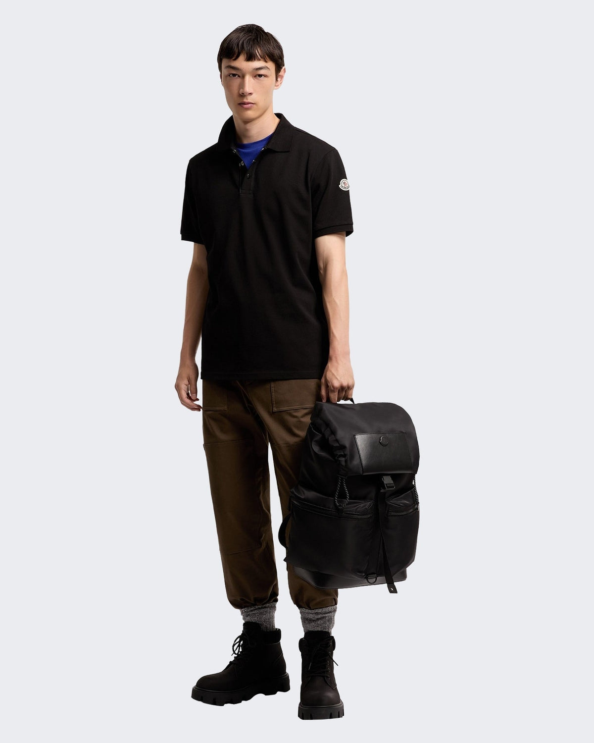 Moncler Heren Ss Polo-L20918a00017 89a16-Black Zwart - Eleganza.nl
