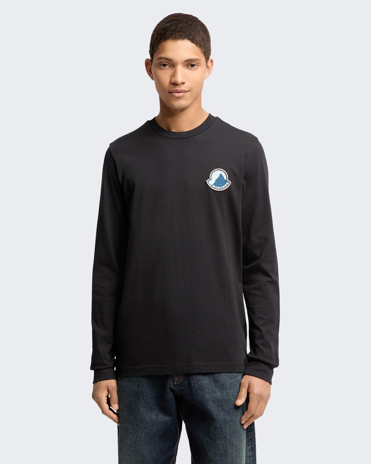 Moncler Heren T-shirt lange mouw Blauw - Eleganza.nl