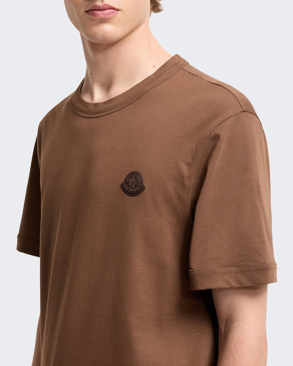 Moncler Heren T-shirt met korte mouwen Bruin - Eleganza.nl