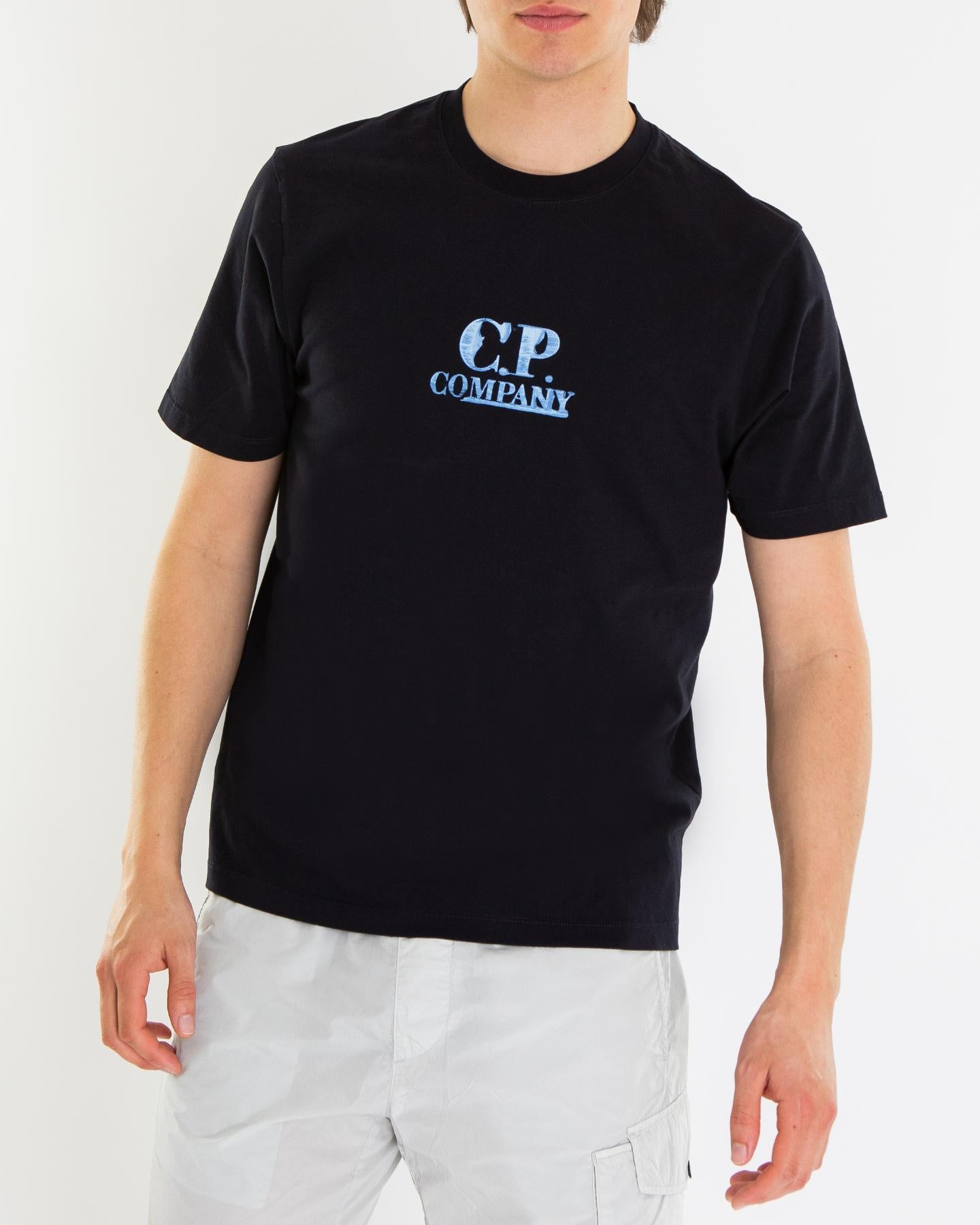 Heren Graphic Logo T-Shirt Blauw