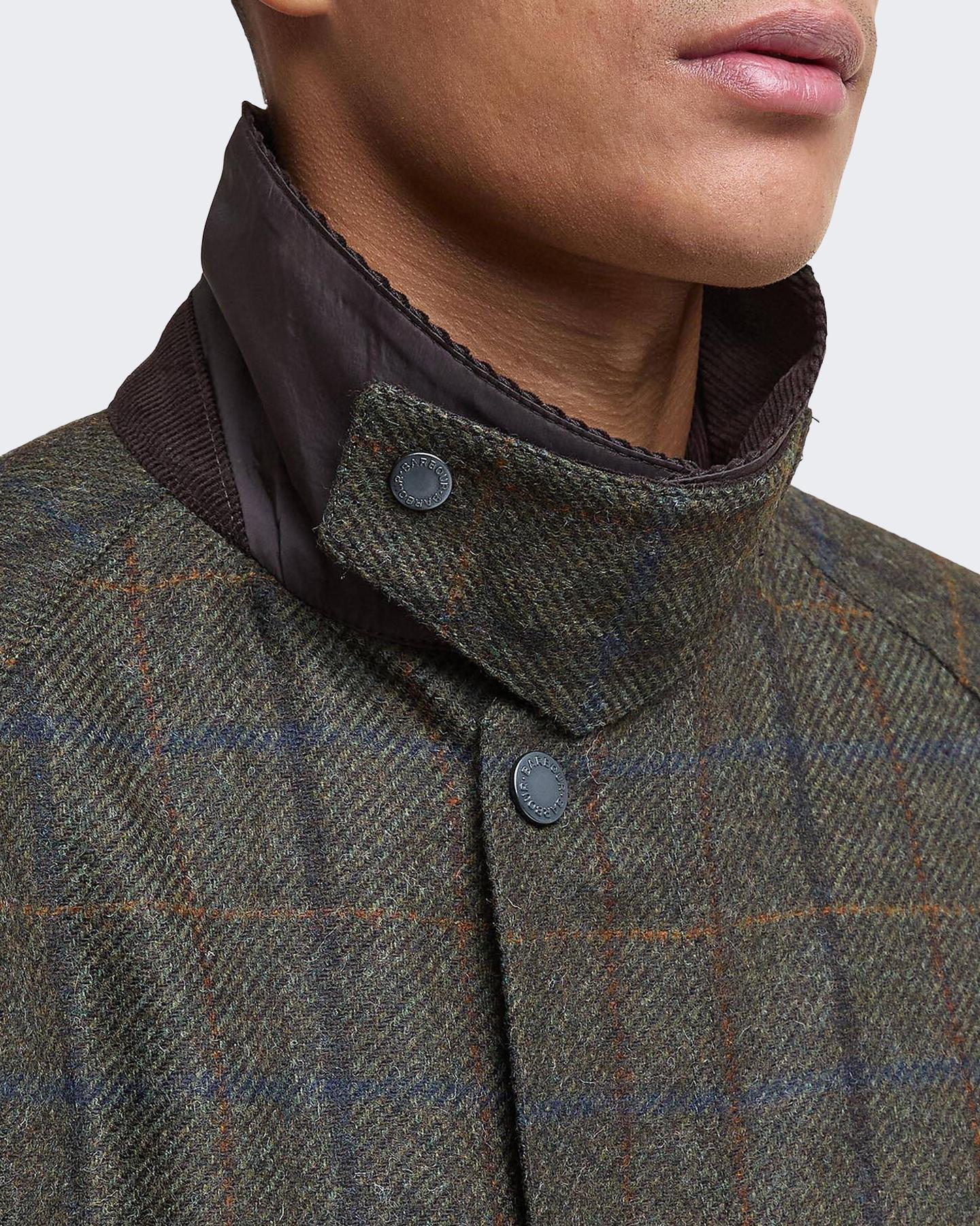 Heren Bedale Check Woll Jacket Bruin