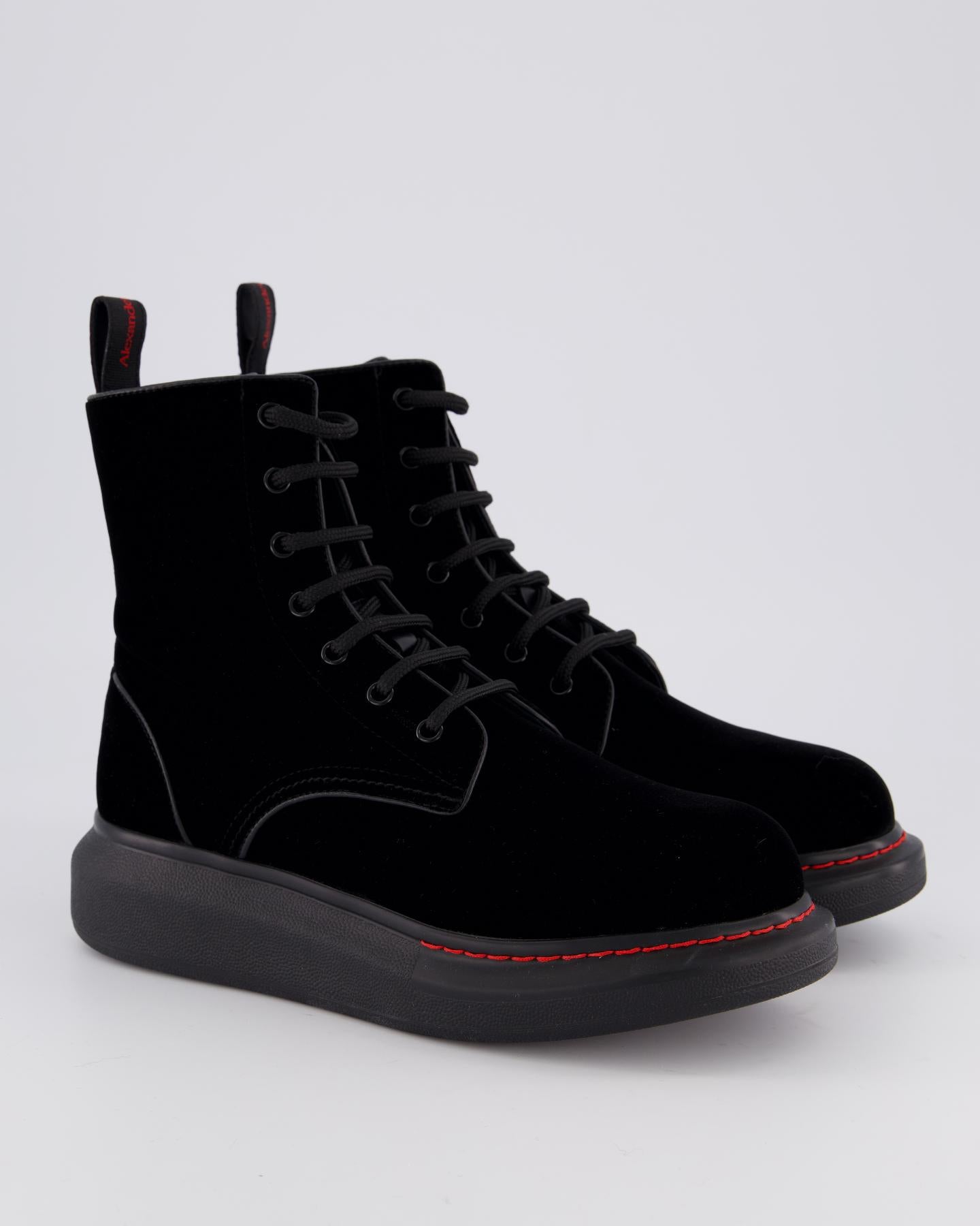 Women Hybrid Lace Up Boot Velvet