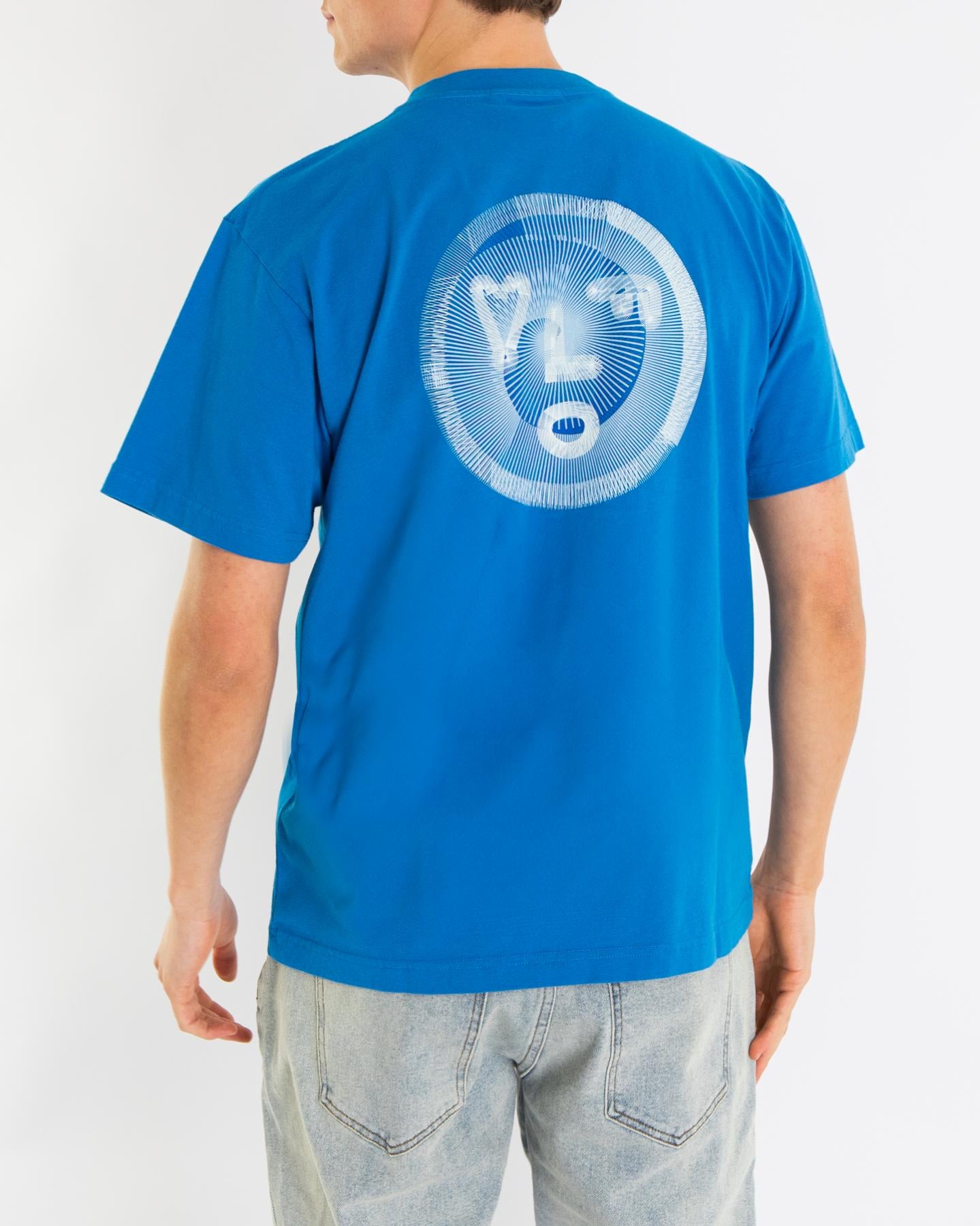 Heren Spiral Face T-Shirt Blauw