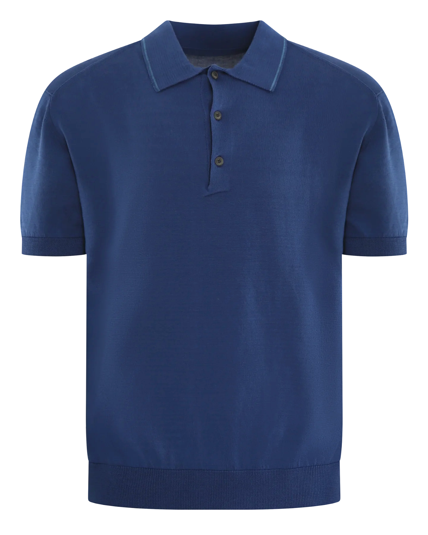 Heren Polo Collar Knit Blauw