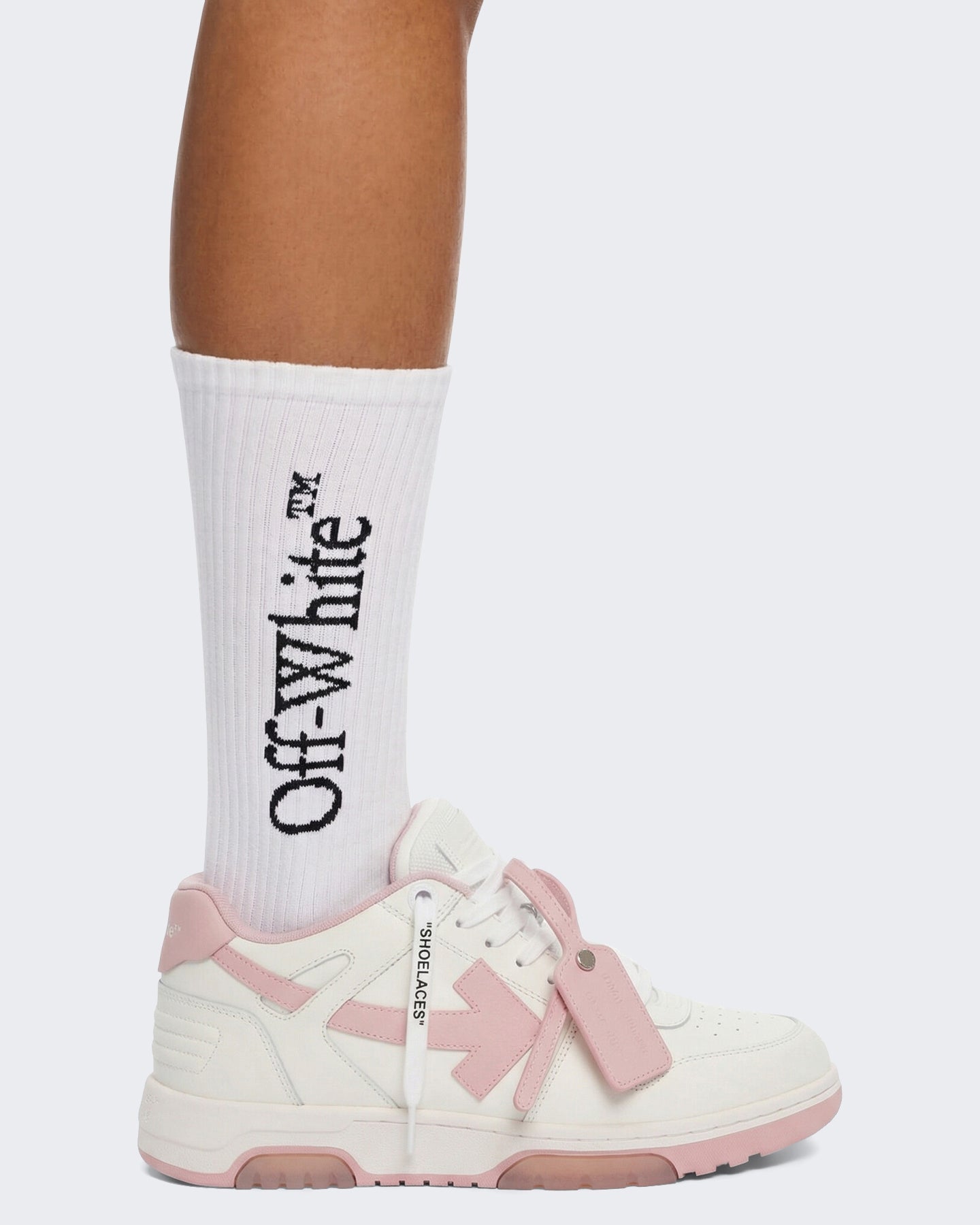 OFF WHITE Dames Out Of Office sneaker wit met roze - Eleganza.nl