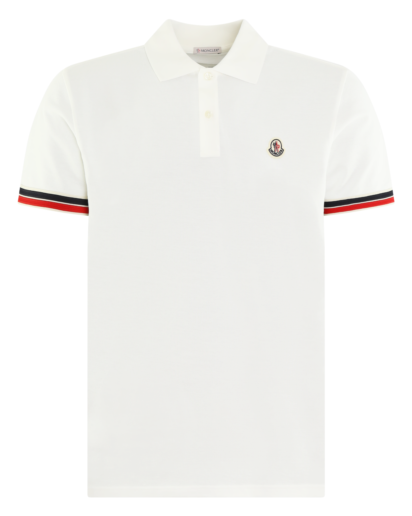 Heren Tricolor Stripe Polo Wit