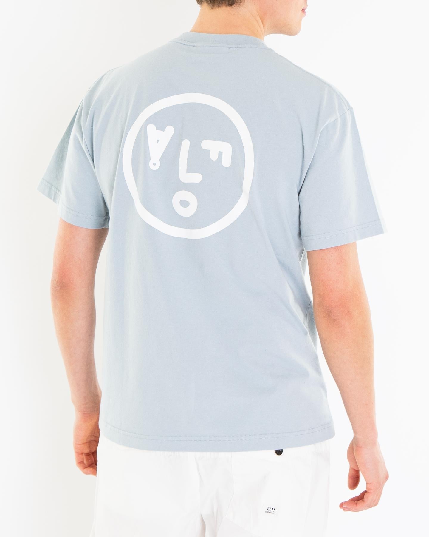 Olaf Hussein Heren Face T-Shirt Blauw - Eleganza.nl