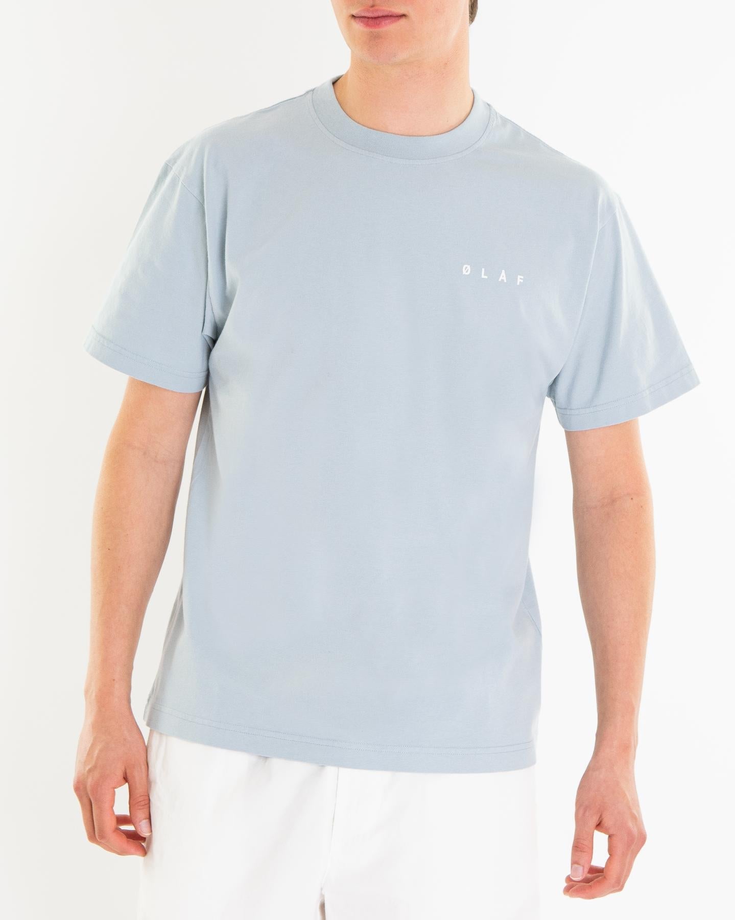 Olaf Hussein Heren Face T-Shirt Blauw - Eleganza.nl