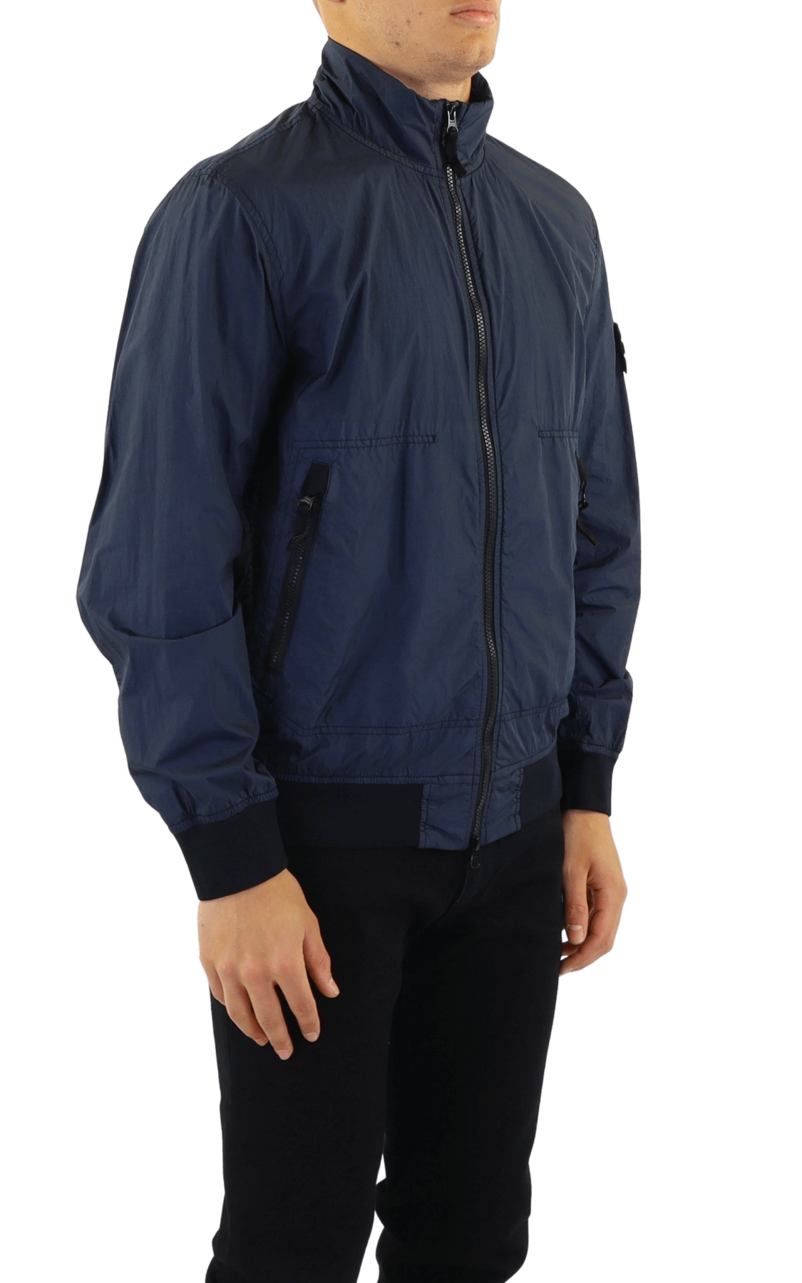 Stone island 2025 navy bomber jacket