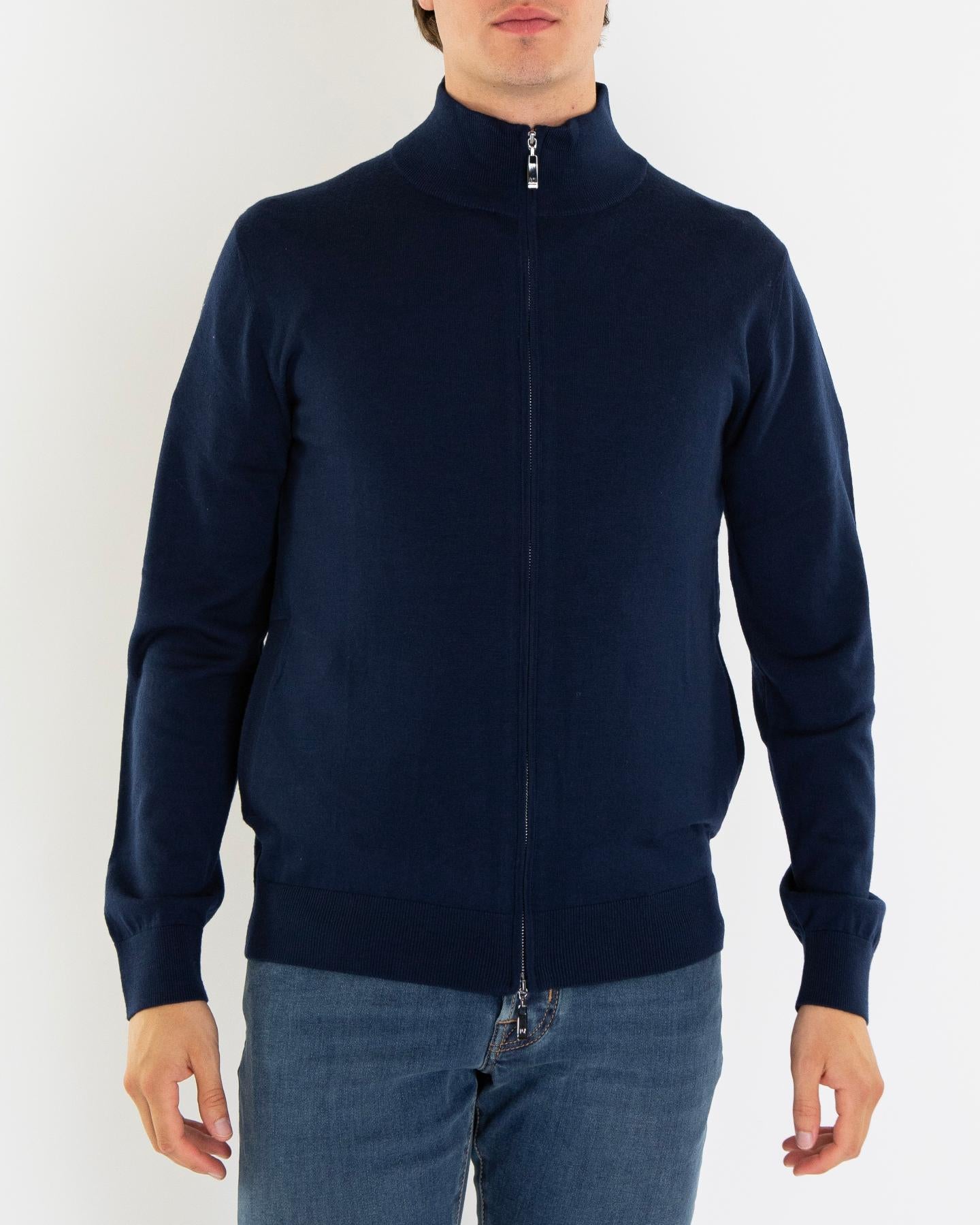 Heren Knitted Cardigan Blauw