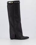 Women's Studded Leather Wedge Boot
