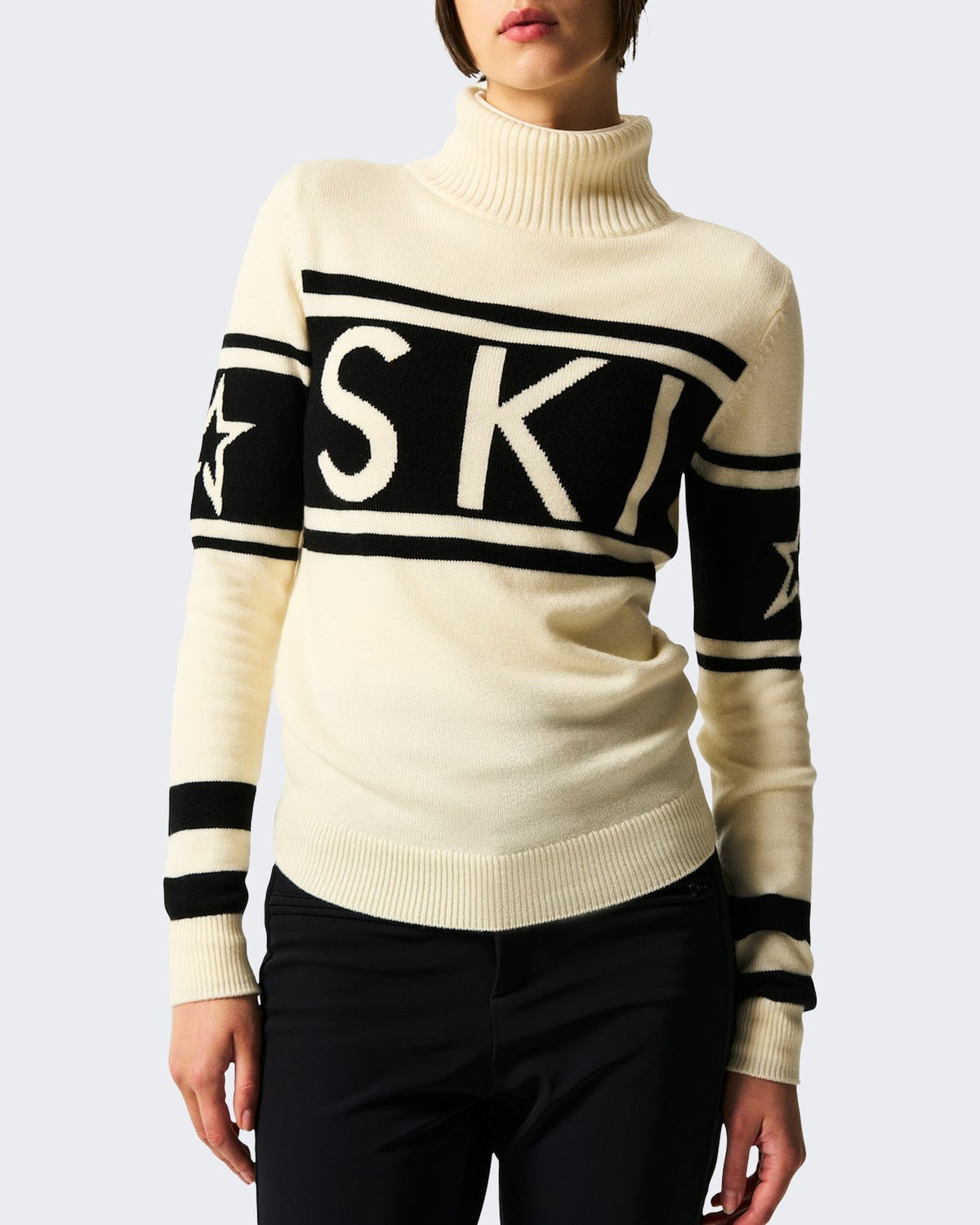 Perfect Moments Dames Schild gebreide sweater met schildmotief Wit - Eleganza.nl