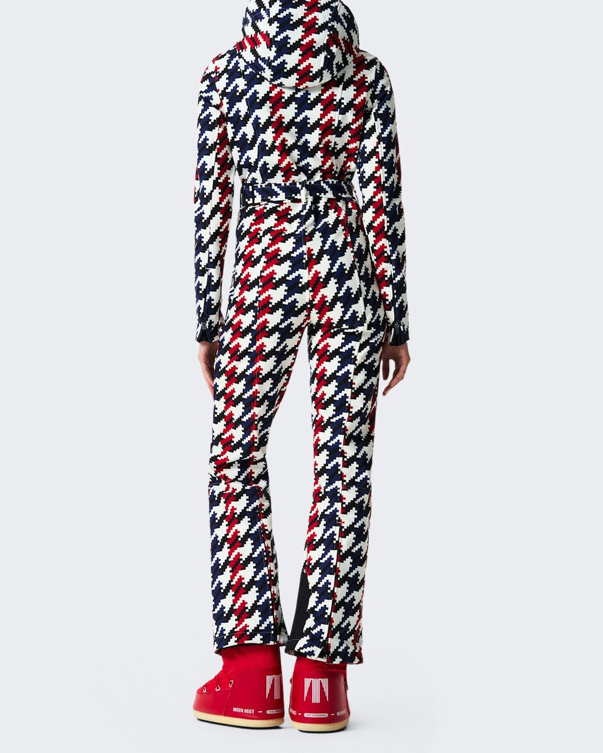Perfect Moments Dames Ski-overall met pied-de-poule patroon Zwart - Eleganza.nl