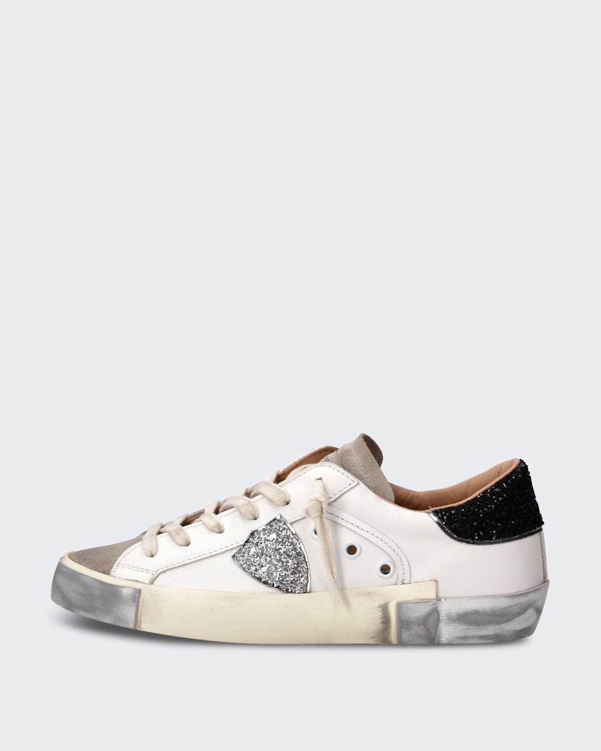 Philippe Model Dames Lage sneaker met tweekleurig design Zwart - Eleganza.nl