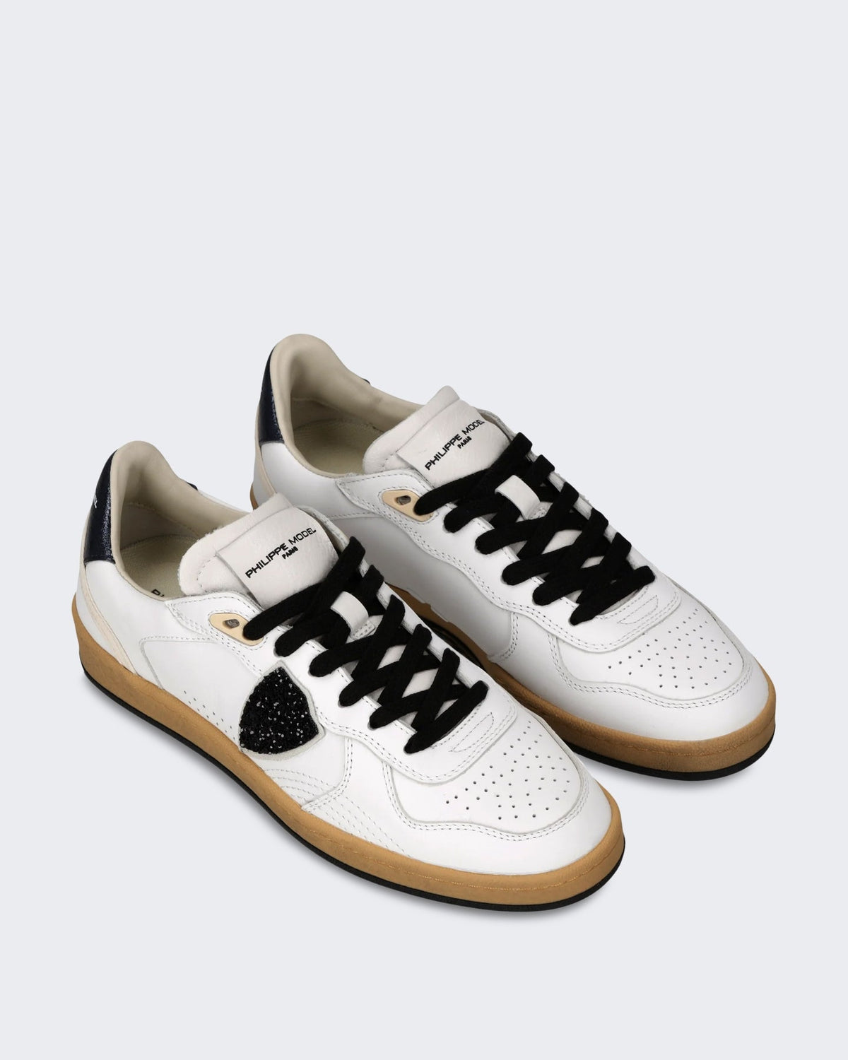 Philippe Model Dames Sneaker - Pgal Low Blanc Noir Zwart - Eleganza.nl