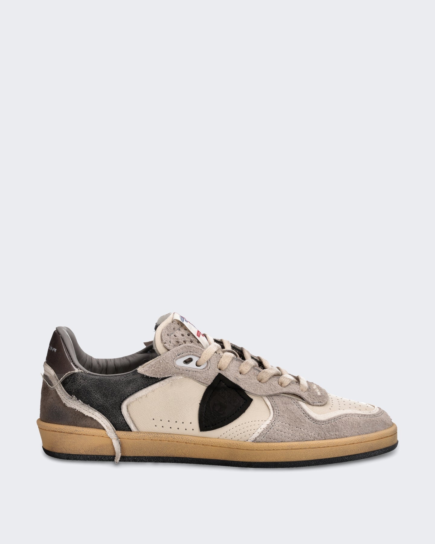 Philippe Model Heren Lage sneaker met neutrale kleurcombinatie Grijs - Eleganza.nl