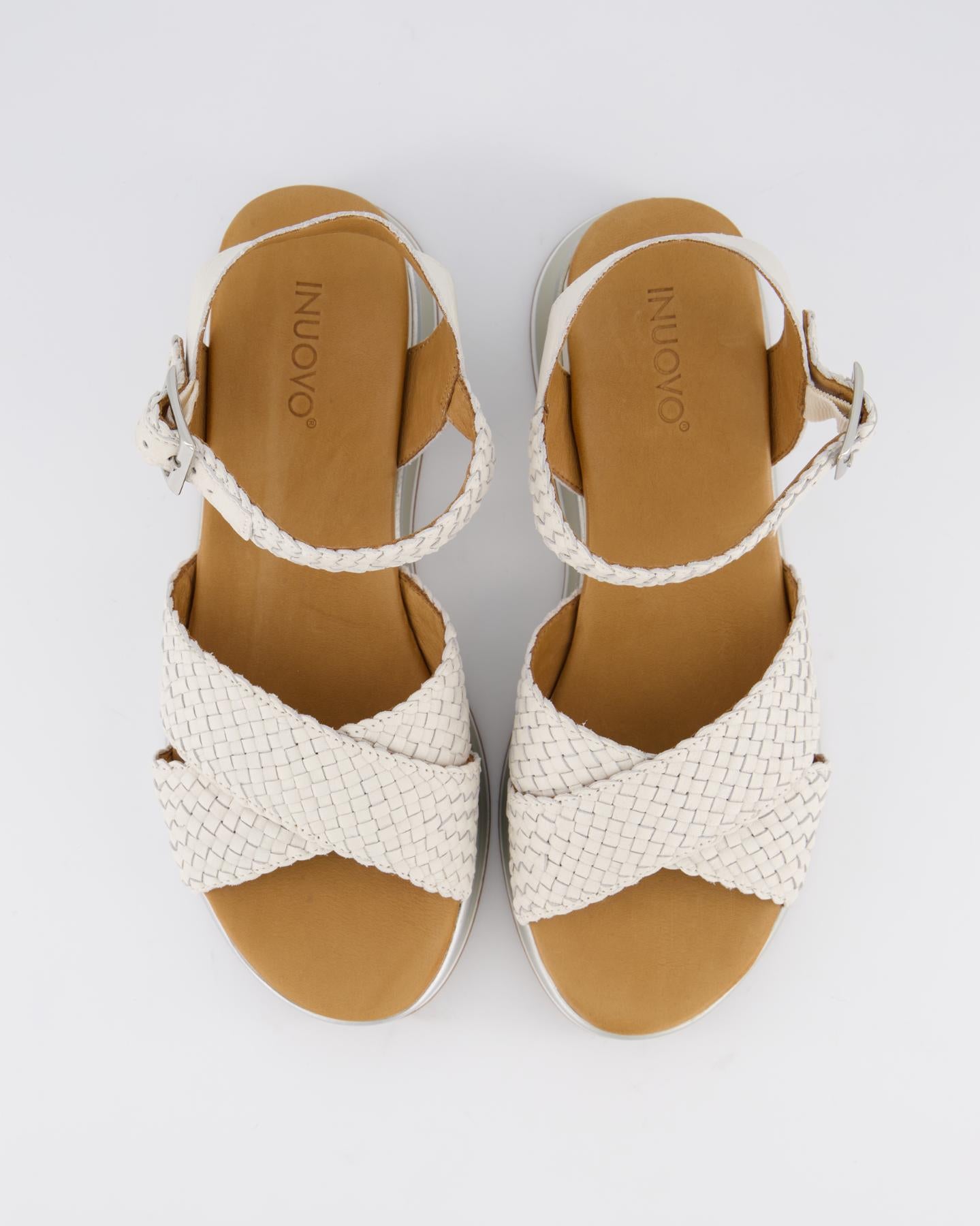 Dames Braided Strap Sandaal Wit