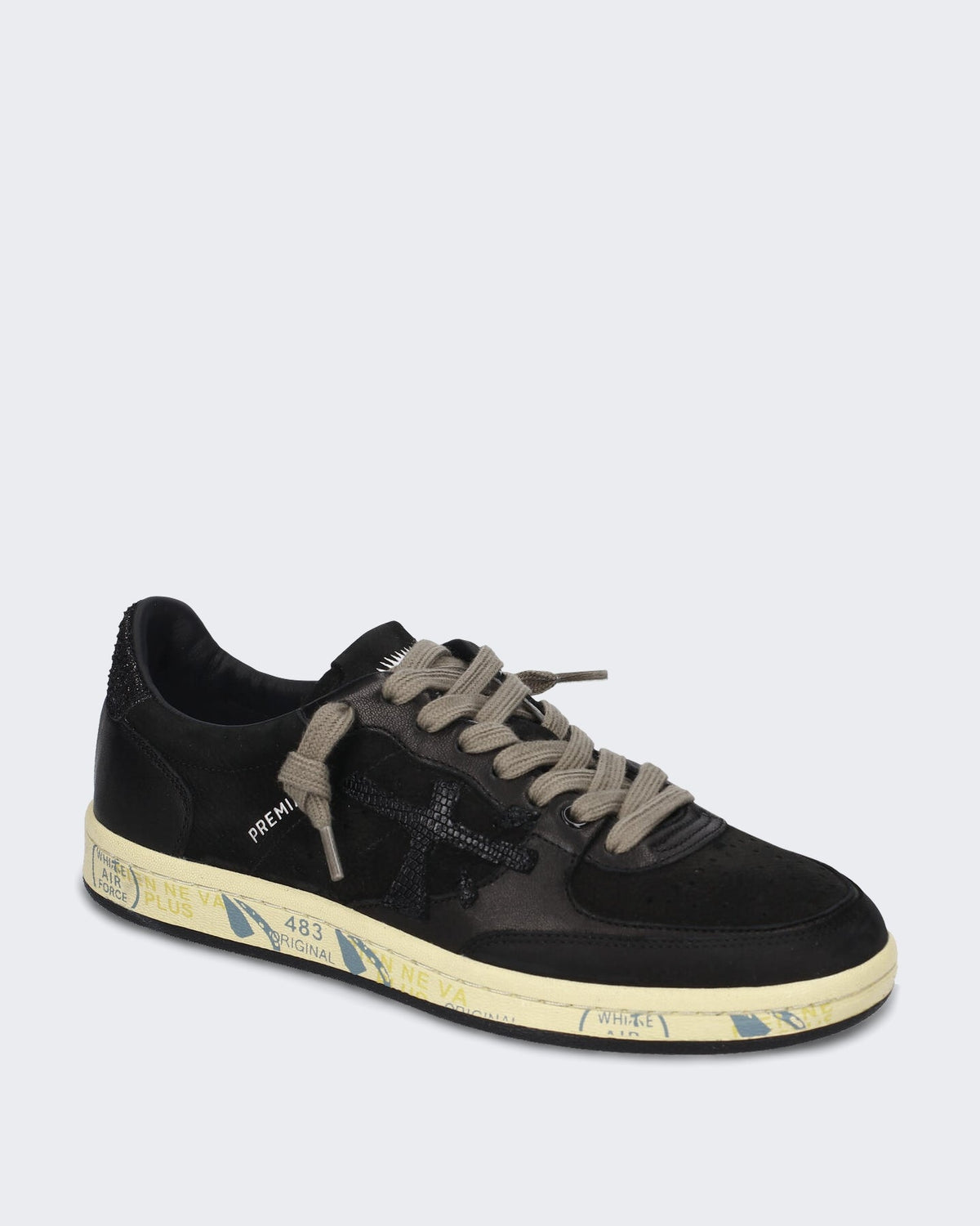 Premiata Dames Basketbal-geïnspireerde sneaker in zwart - Eleganza.nl