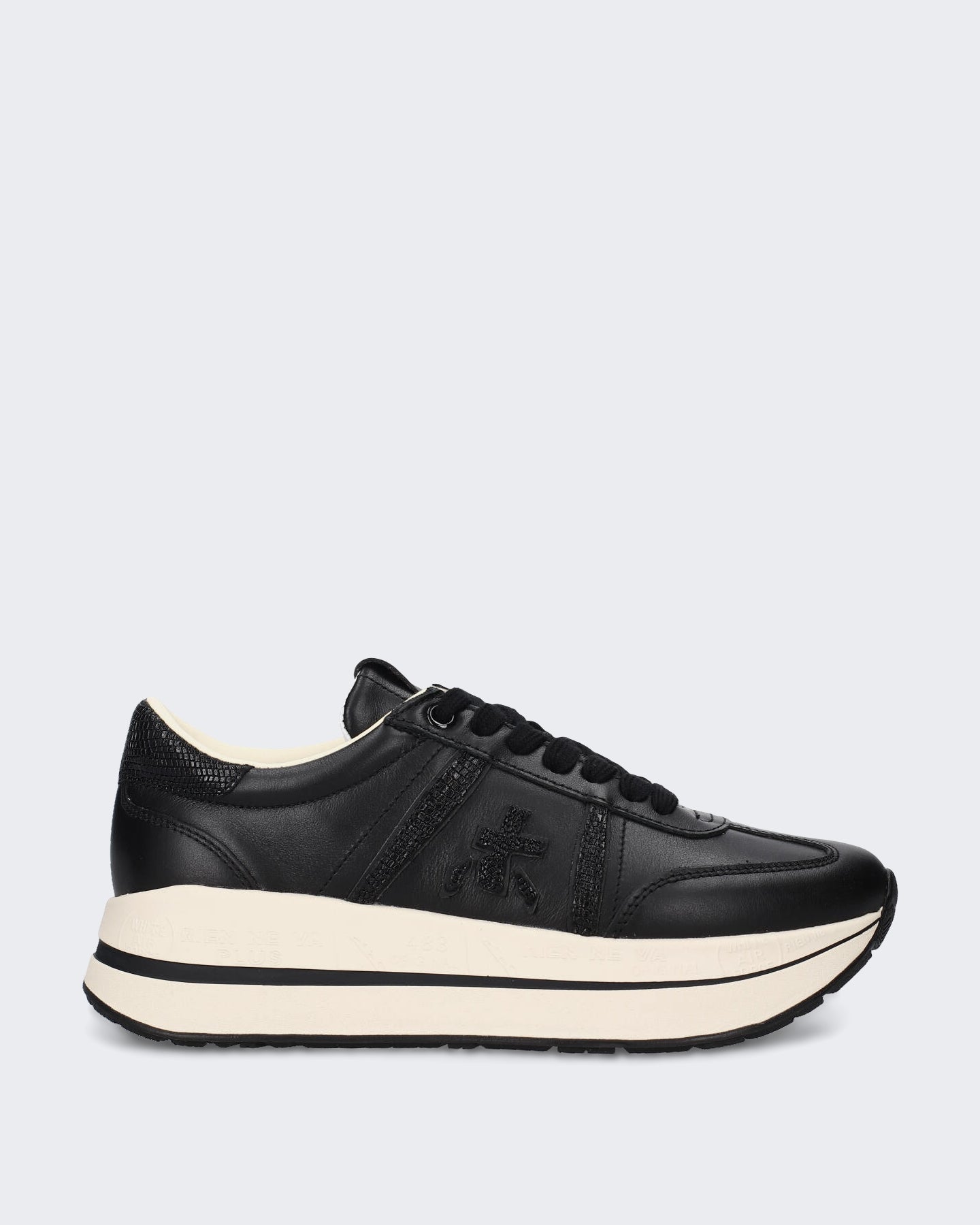 Premiata Dames Leren sneaker met vetersluiting Zwart - Eleganza.nl