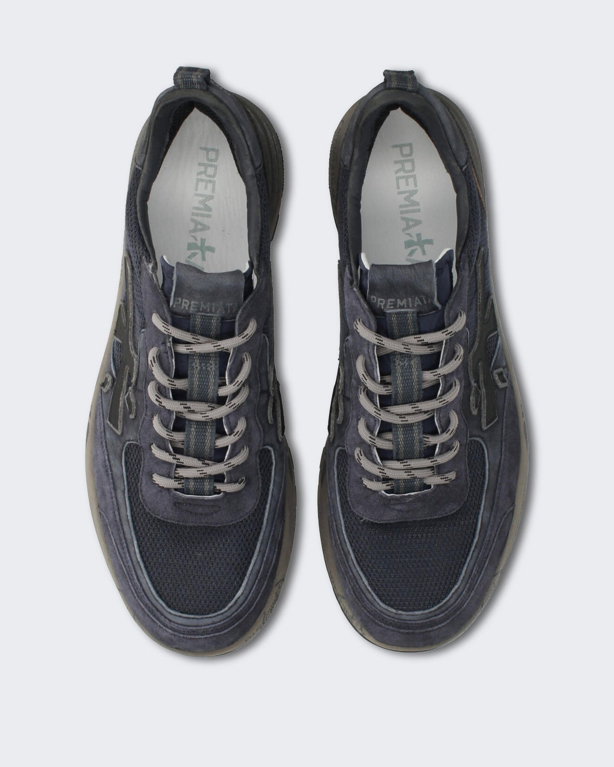 Premiata Heren Donkerblauwe sneaker met vetersluiting Blauw - Eleganza.nl