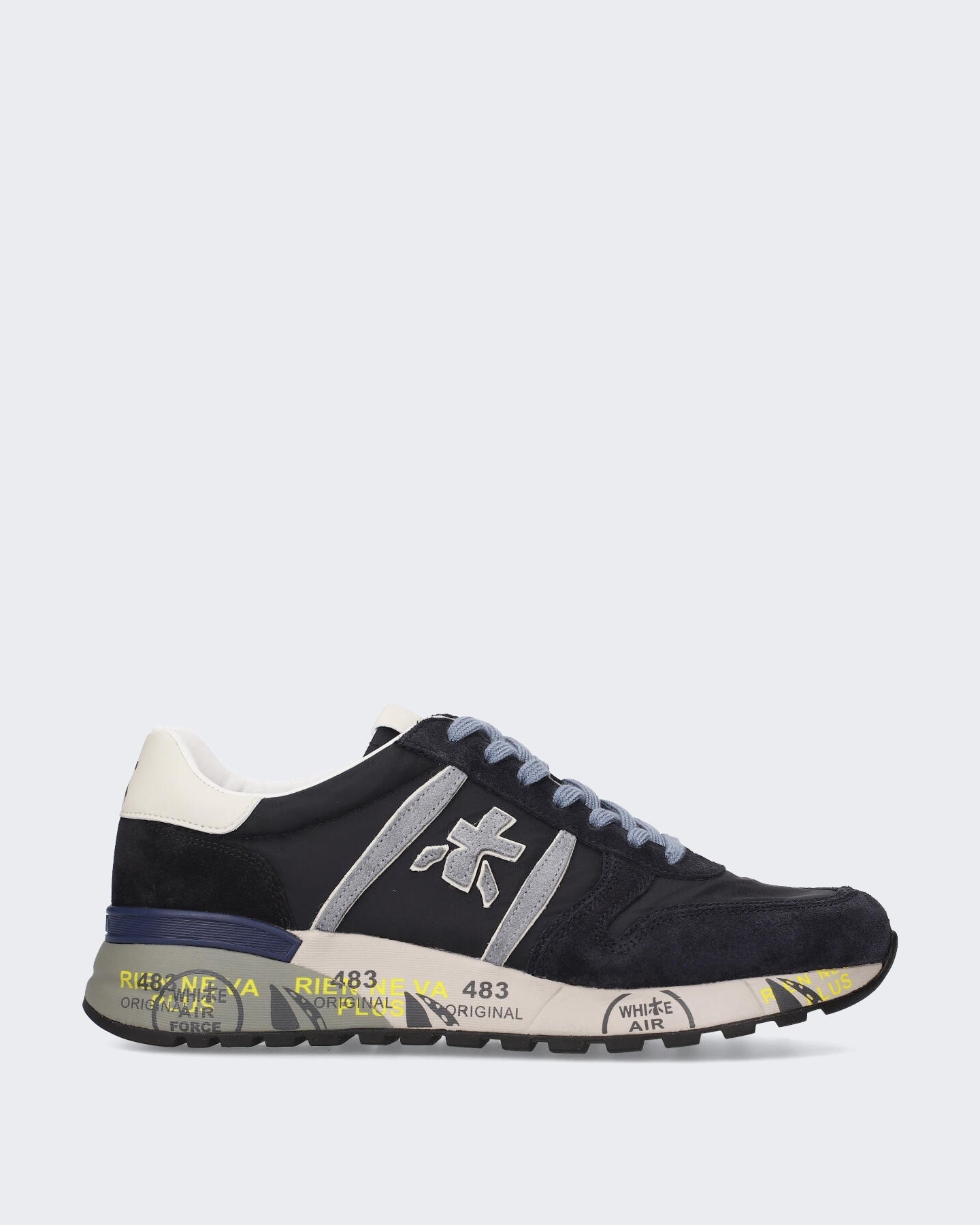 Premiata Heren Leren sneaker met vetersluiting Blauw - Eleganza.nl