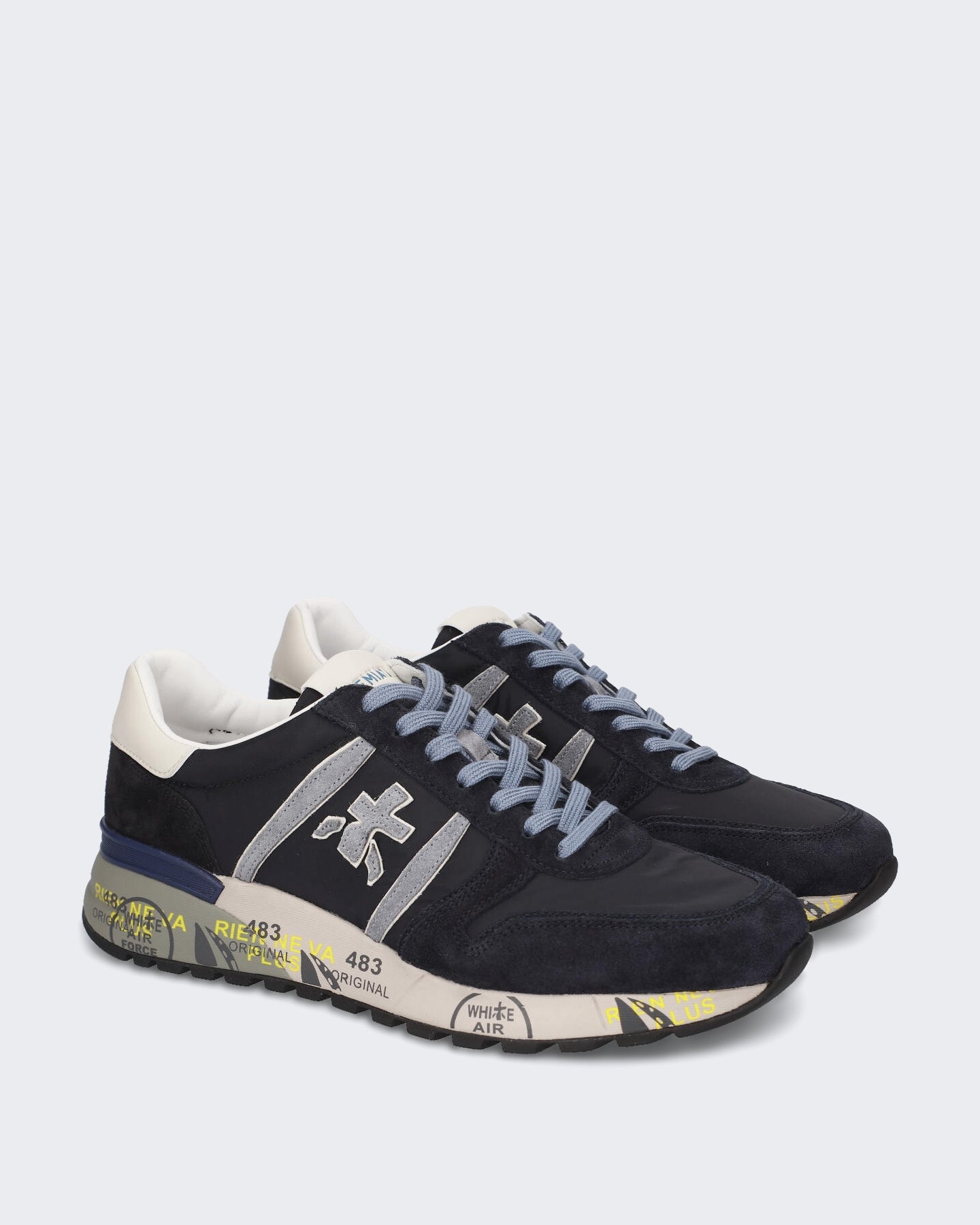 Premiata Heren Leren sneaker met vetersluiting Blauw - Eleganza.nl