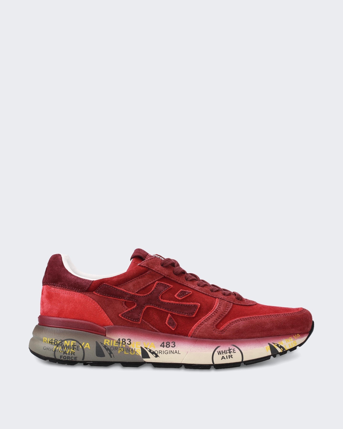 Premiata Heren Leren sneaker met vetersluiting Rood - Eleganza.nl