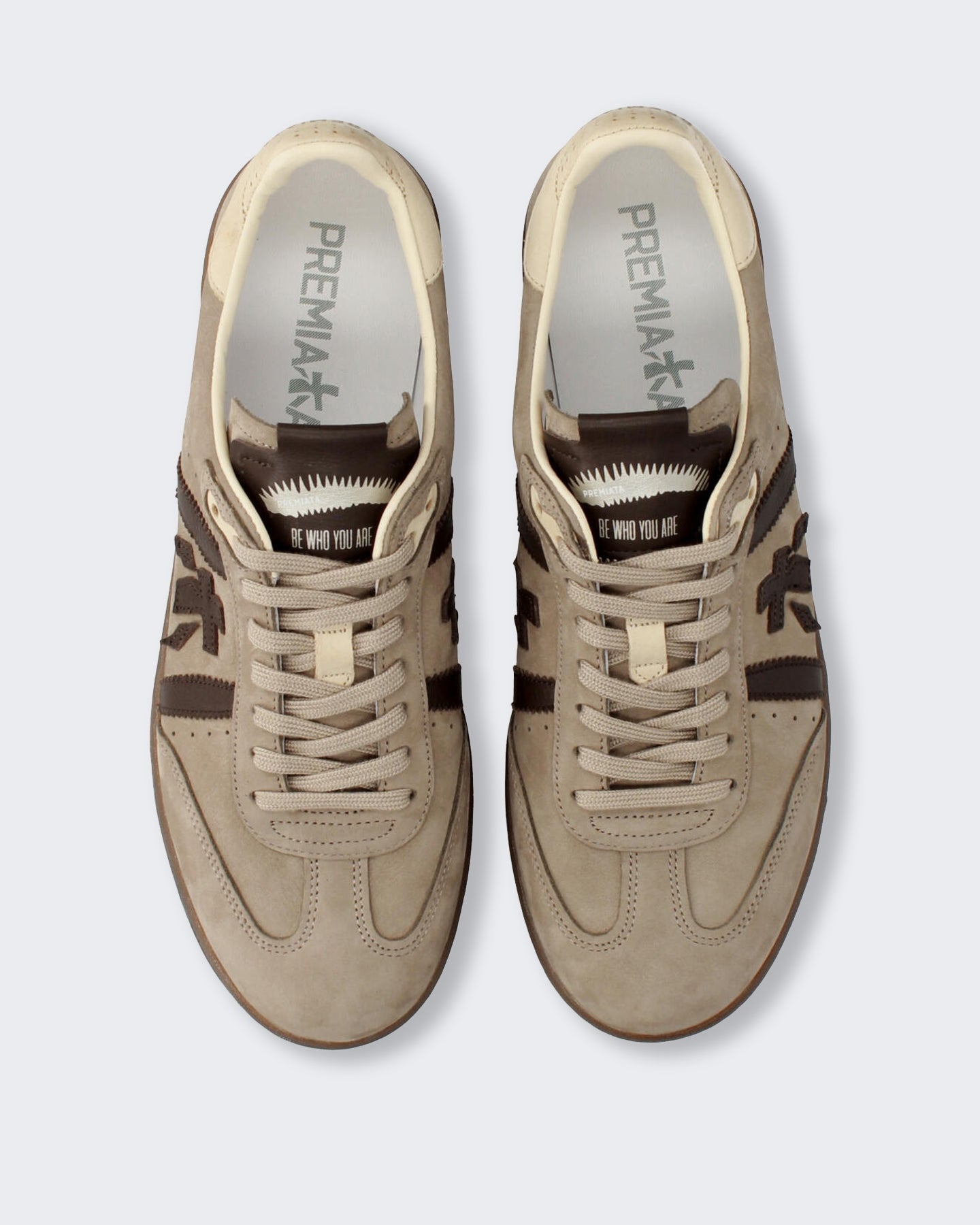 Premiata Heren Lichte leren sneaker met veterschoensluiting Bruin - Eleganza.nl