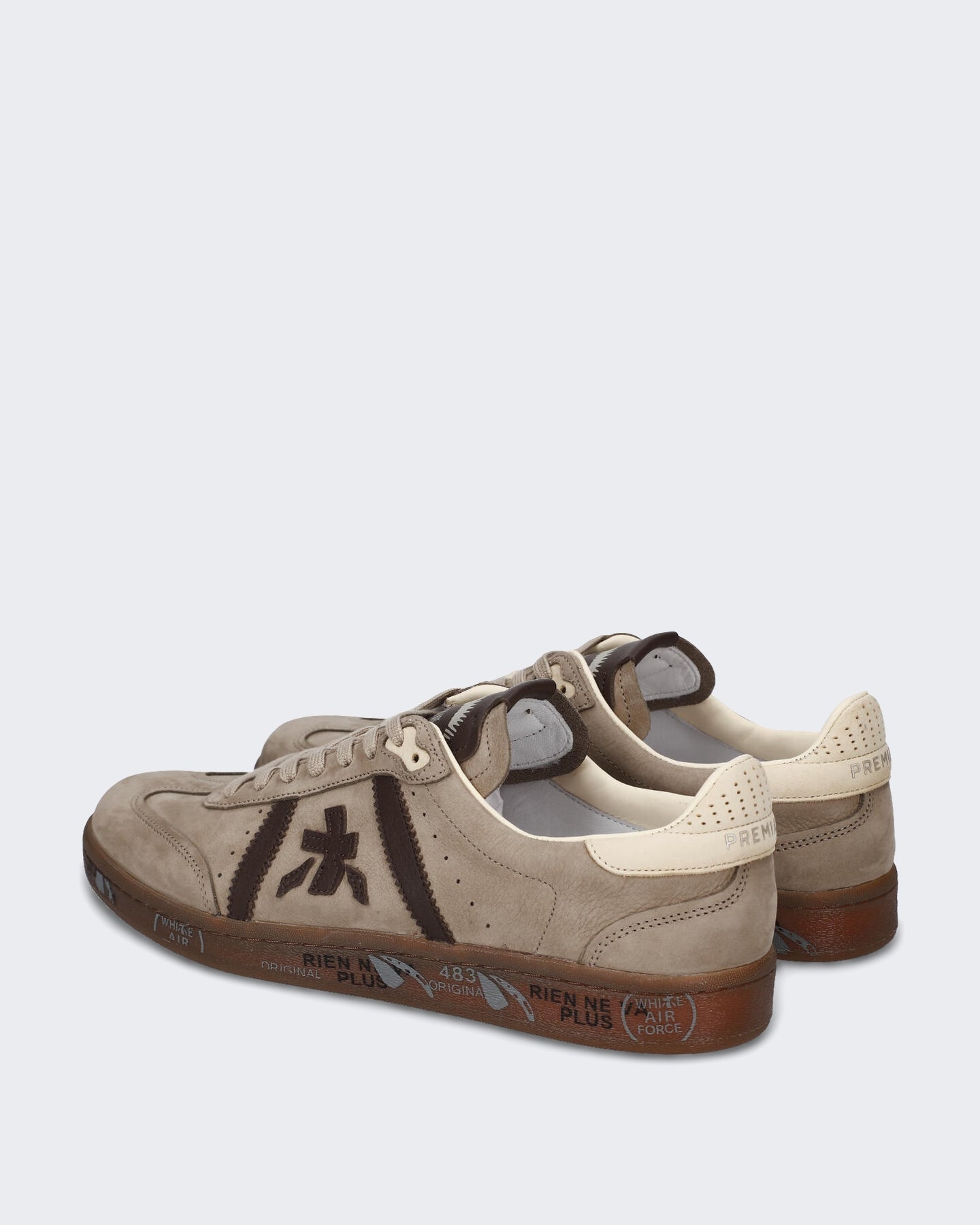 Premiata Heren Lichte leren sneaker met veterschoensluiting Bruin - Eleganza.nl