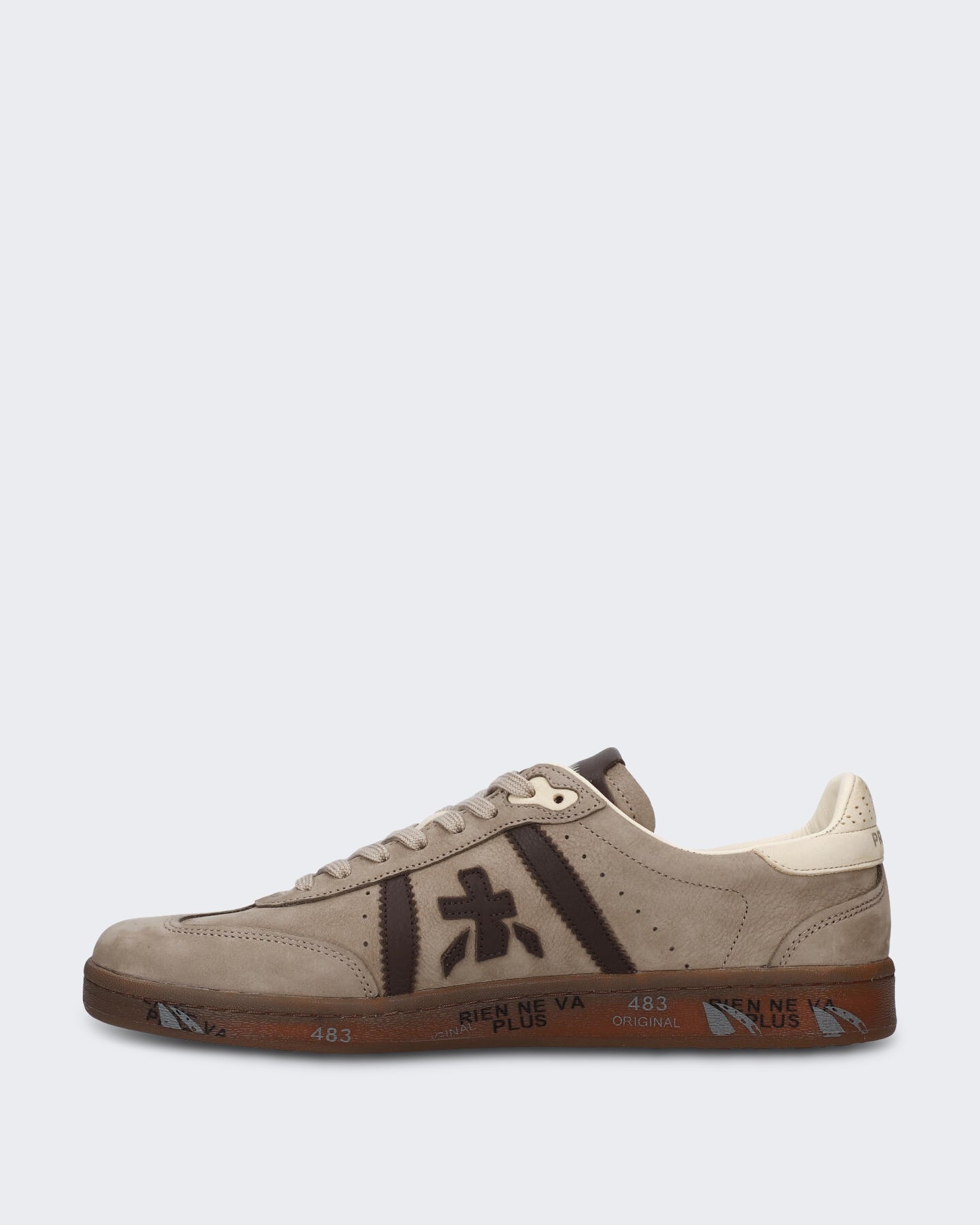 Premiata Heren Lichte leren sneaker met veterschoensluiting Bruin - Eleganza.nl