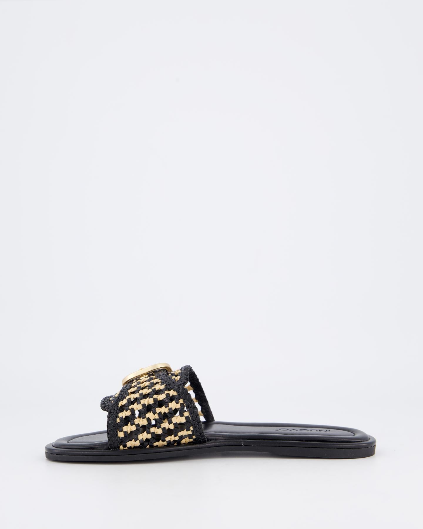Dames Bicolor Woven Slipper Zwart