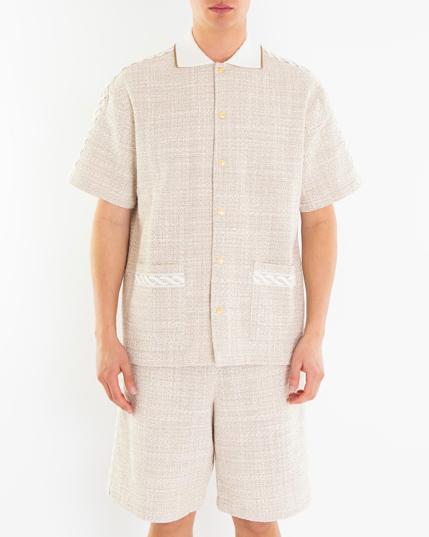 Heren La Chemise Tweed Beige