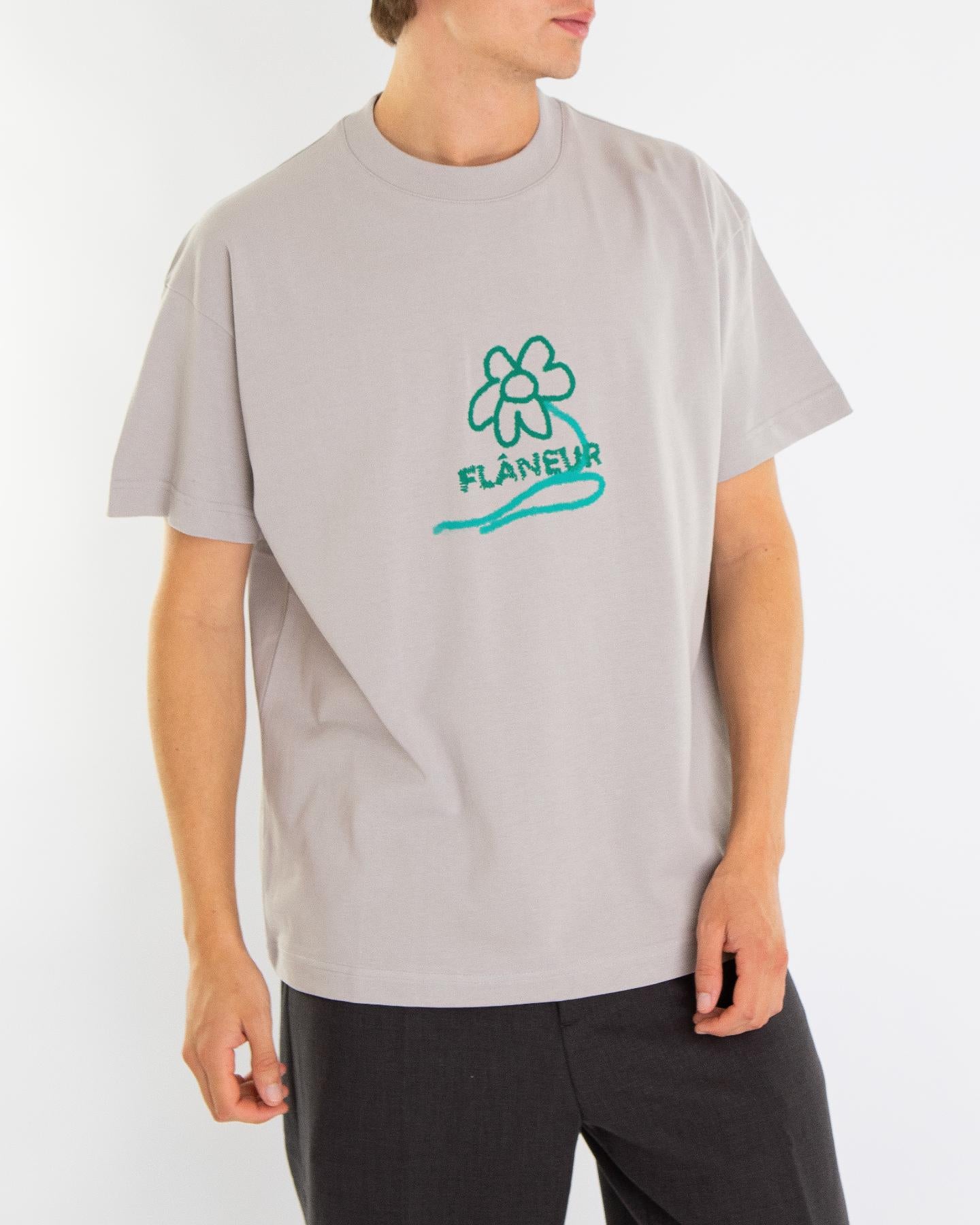 Heren Flower Stalk T-Shirt Grey
