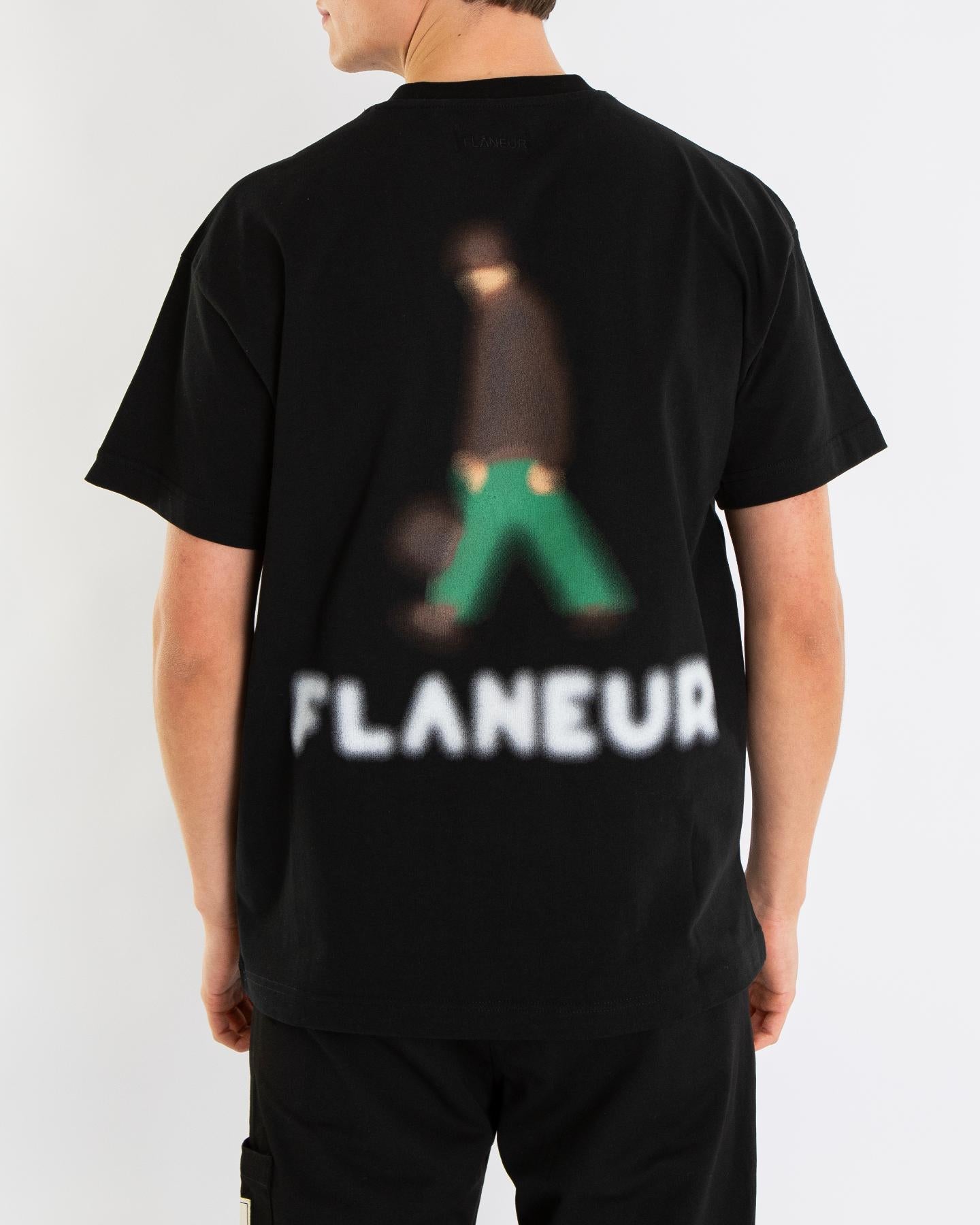 Heren Blurred Stroller T-Shirt Zwart