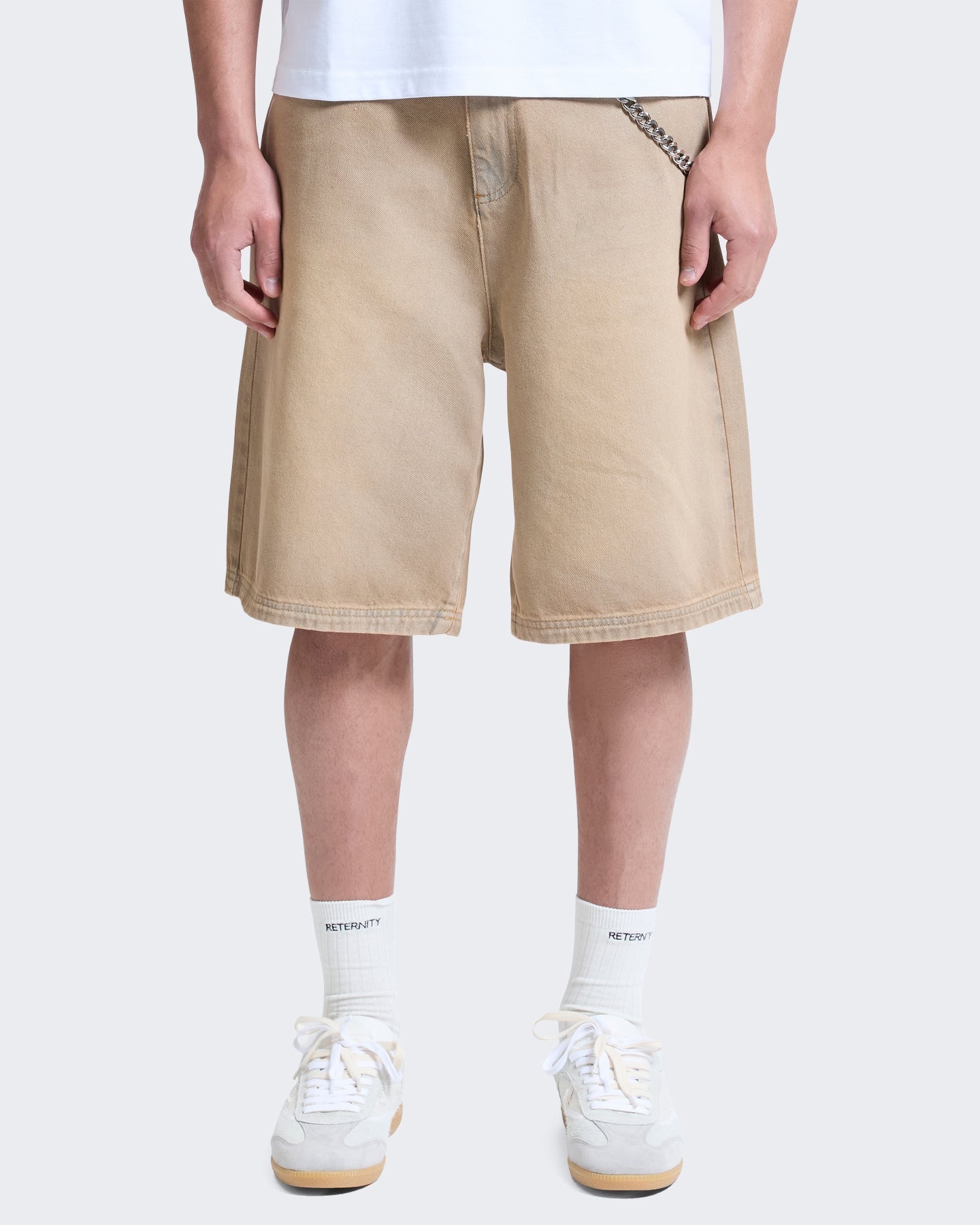 Reternity Heren Essential jeansshort Beige - Eleganza.nl