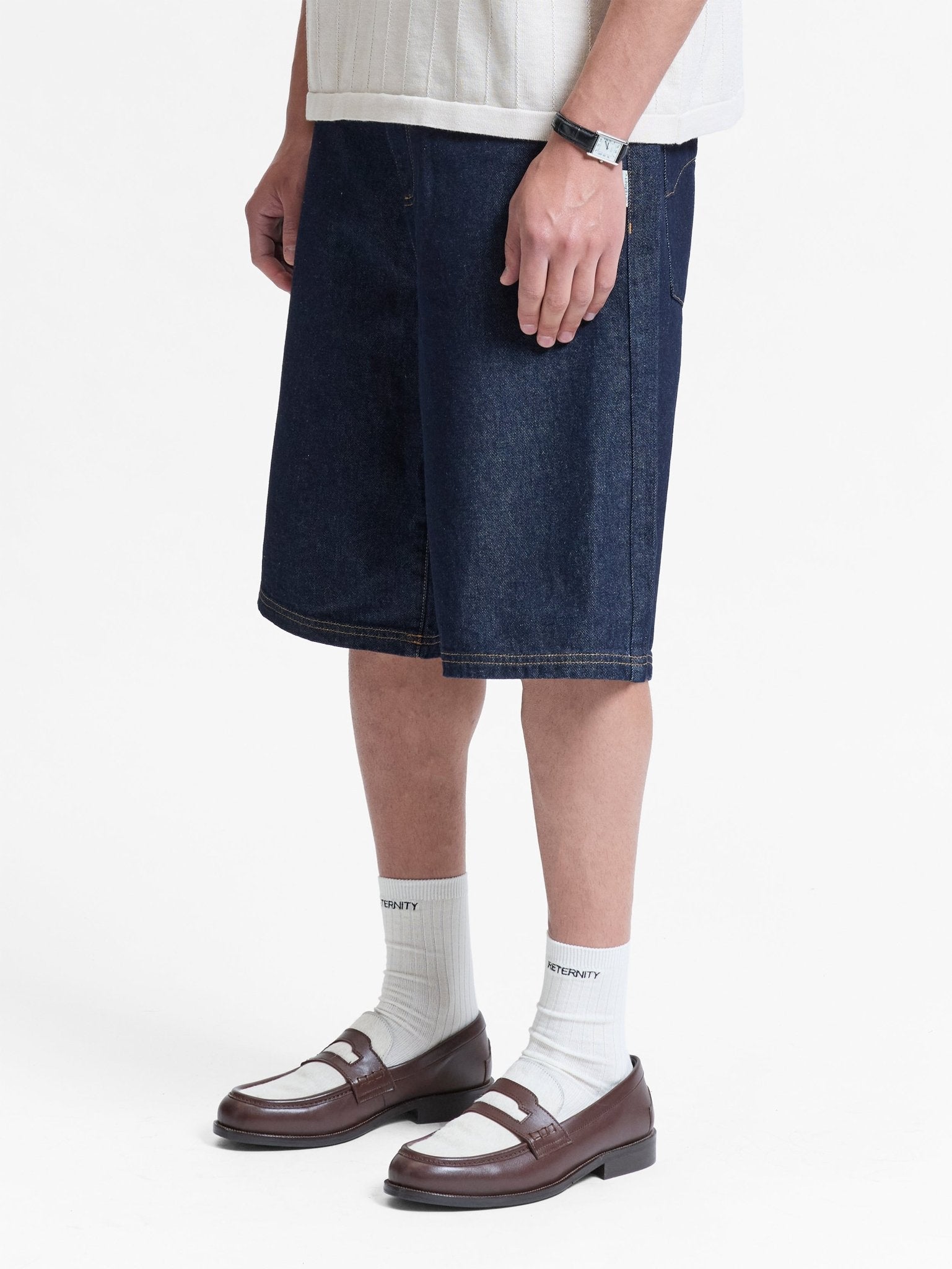 Reternity Heren Essential jeansshort Indigo - Eleganza.nl