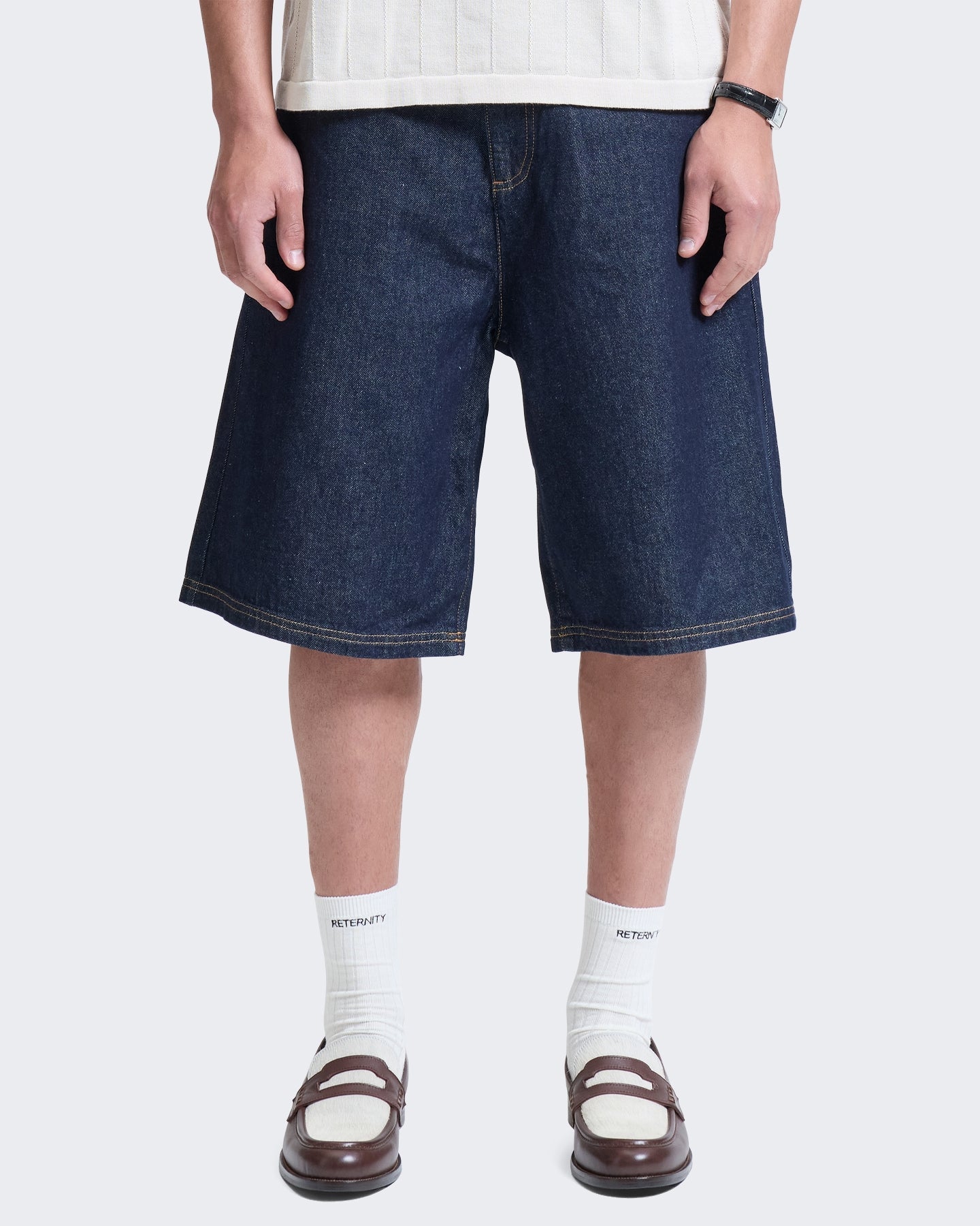 Reternity Heren Essential jeansshort Indigo - Eleganza.nl
