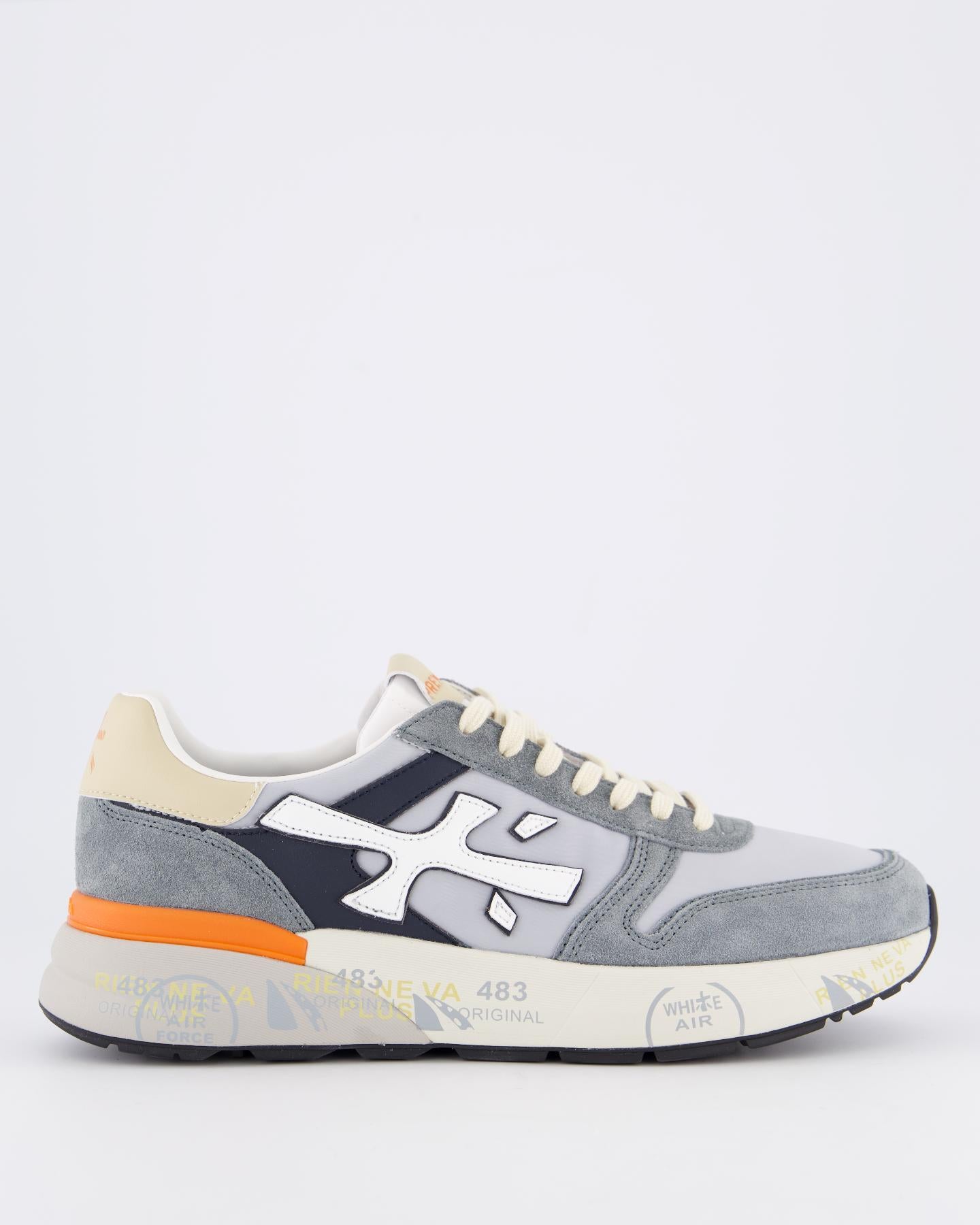Heren Mick Sneaker Grijs/Oranje