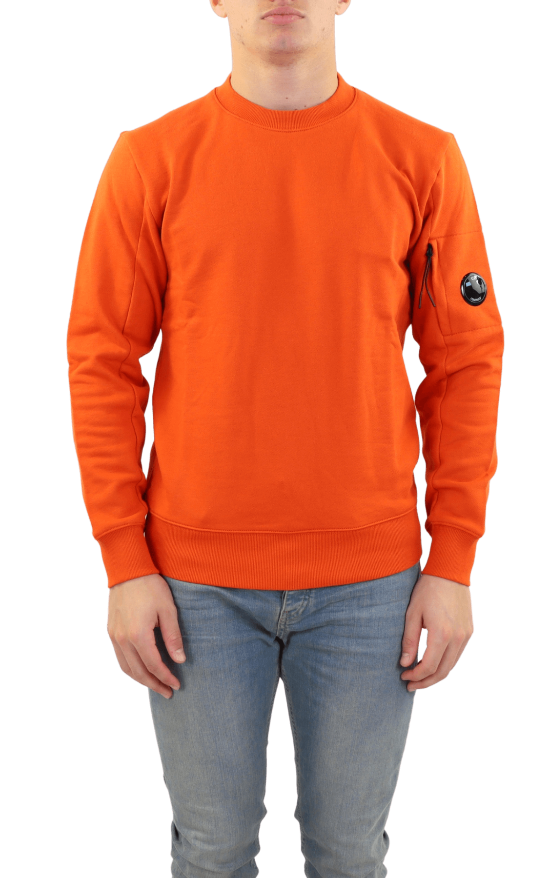 Men Light Fleece Sweatshirt Orange