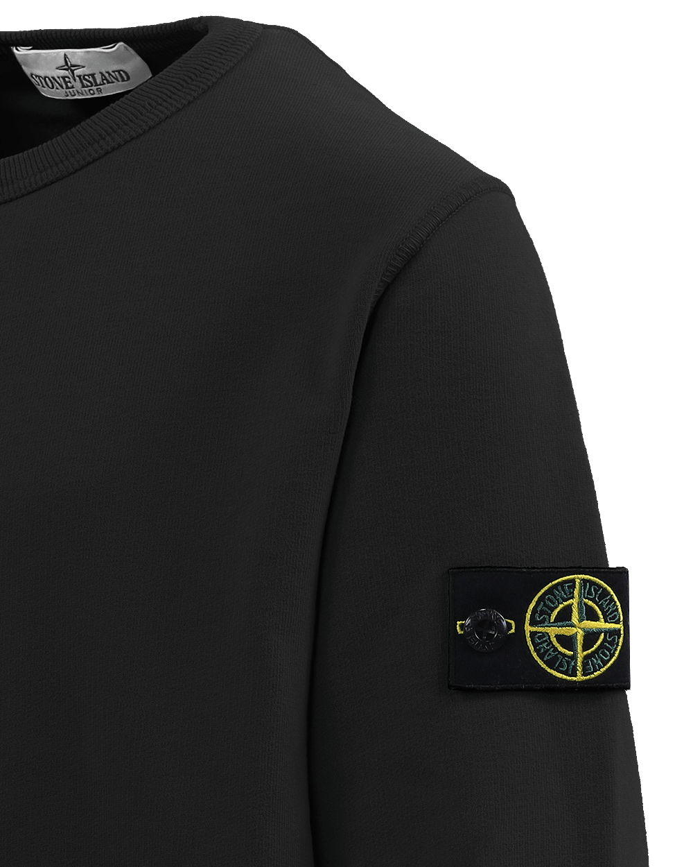 Boys black stone island top sweatshirt