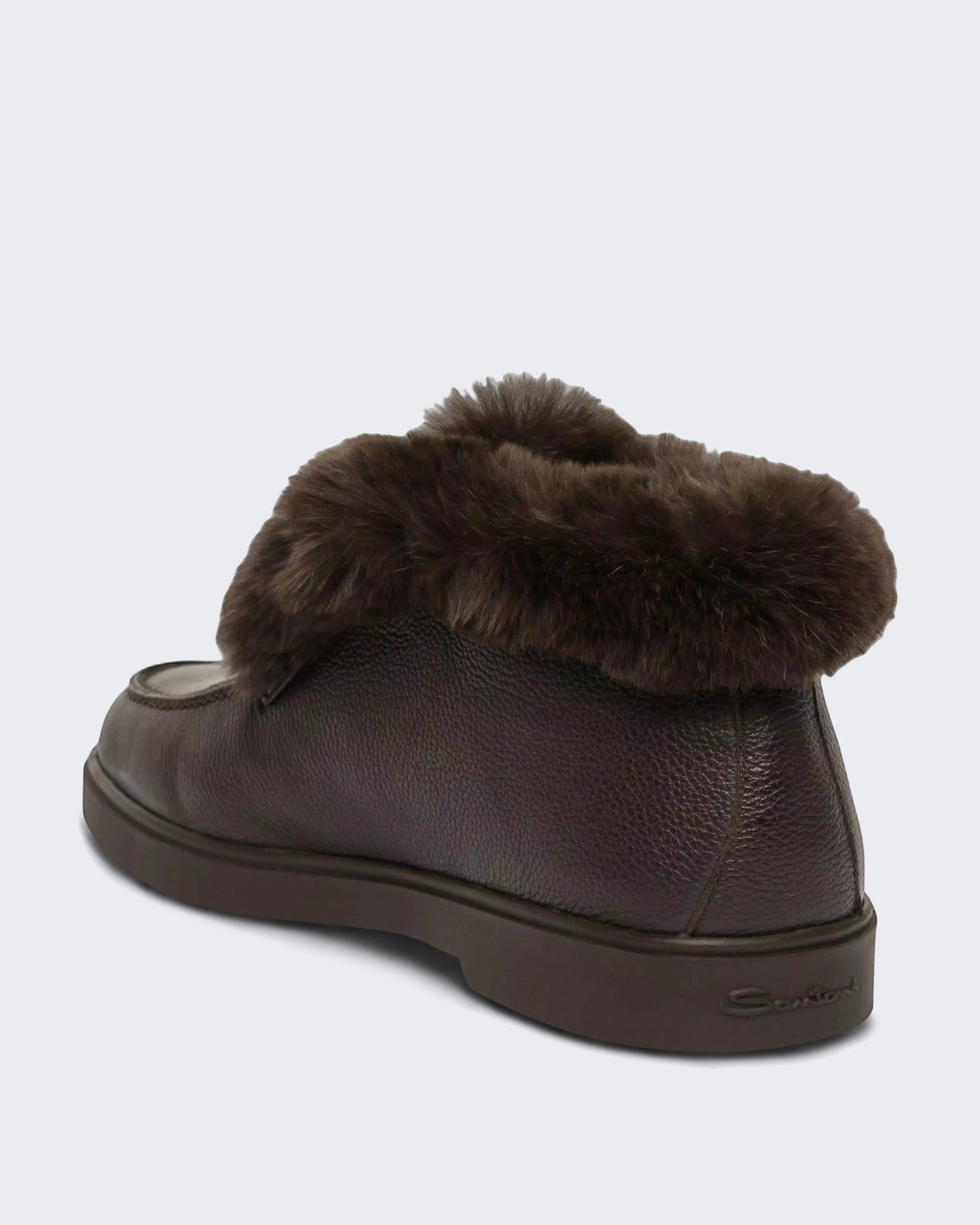 Santoni Dames Bruine Leren Veterboot Fortune Bruin - Eleganza.nl