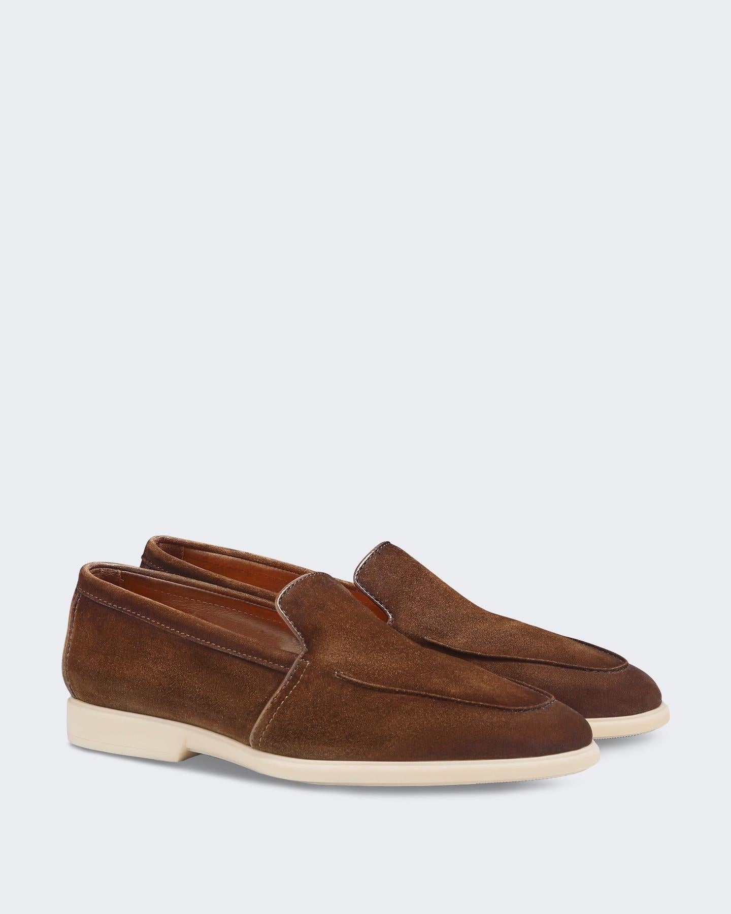 Santoni Heren Malibu Loafer Brown - Eleganza.nl